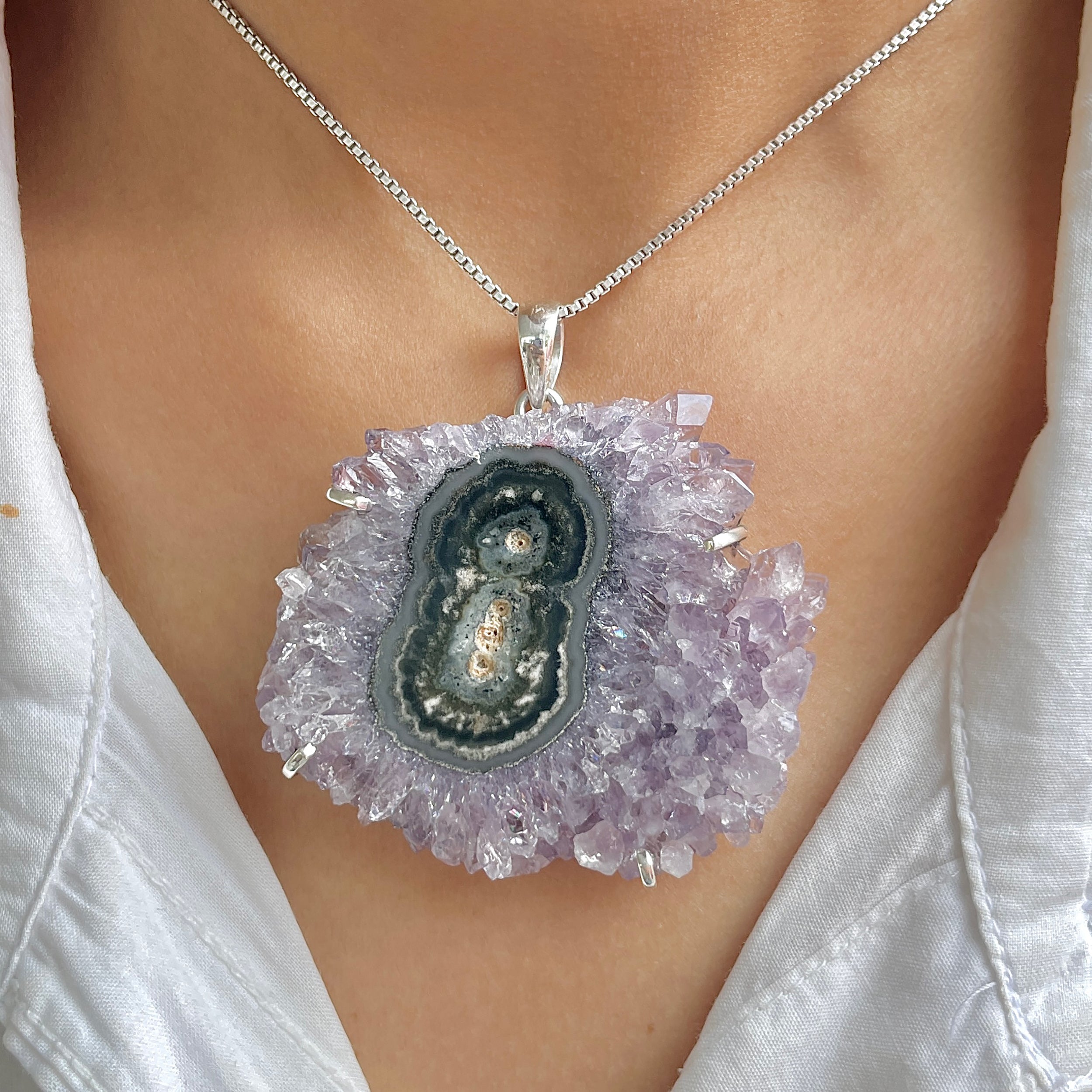 Amethyst Stalactite Pendant-(ASL-P-379.)