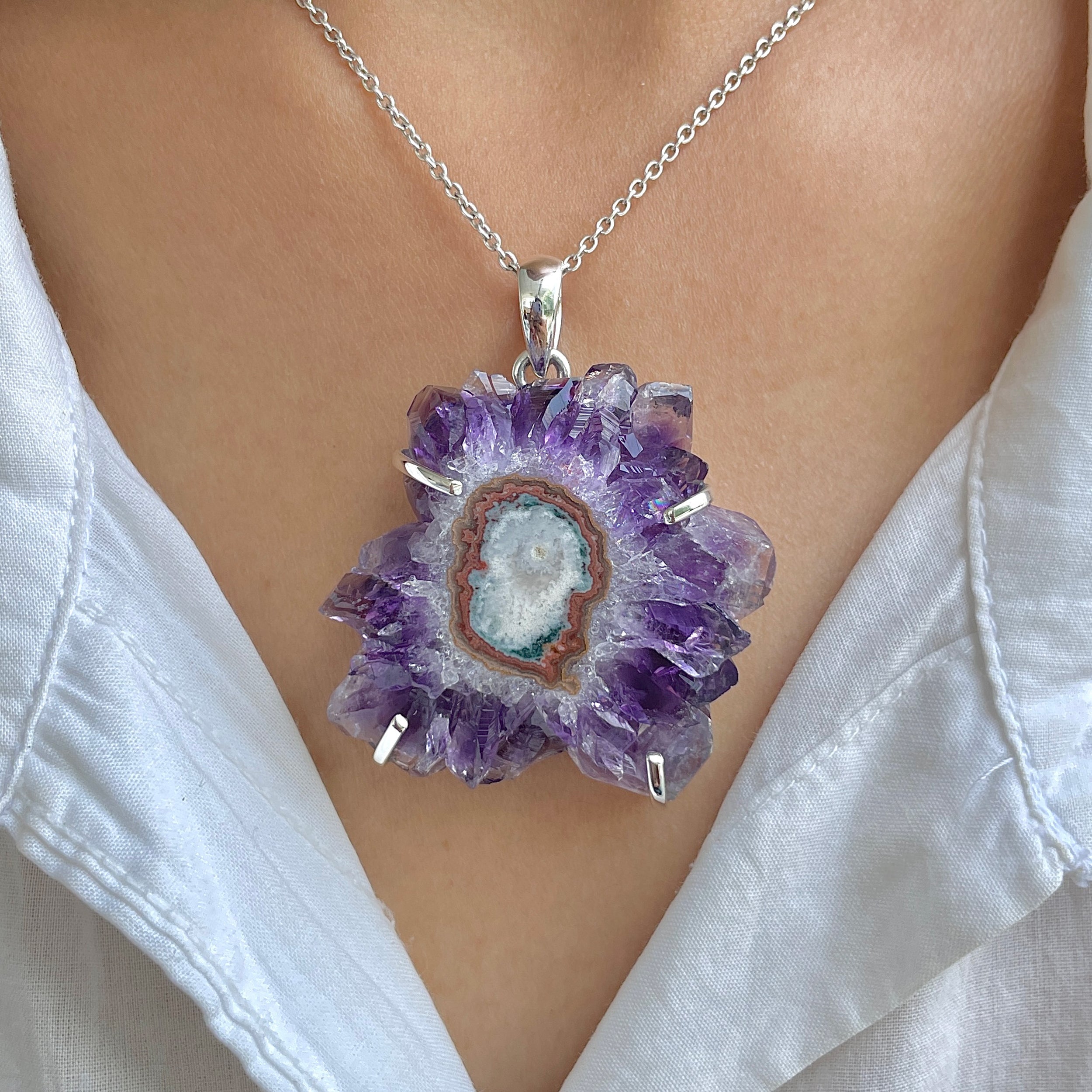 Amethyst Stalactite Pendant-(ASL-P-38.)
