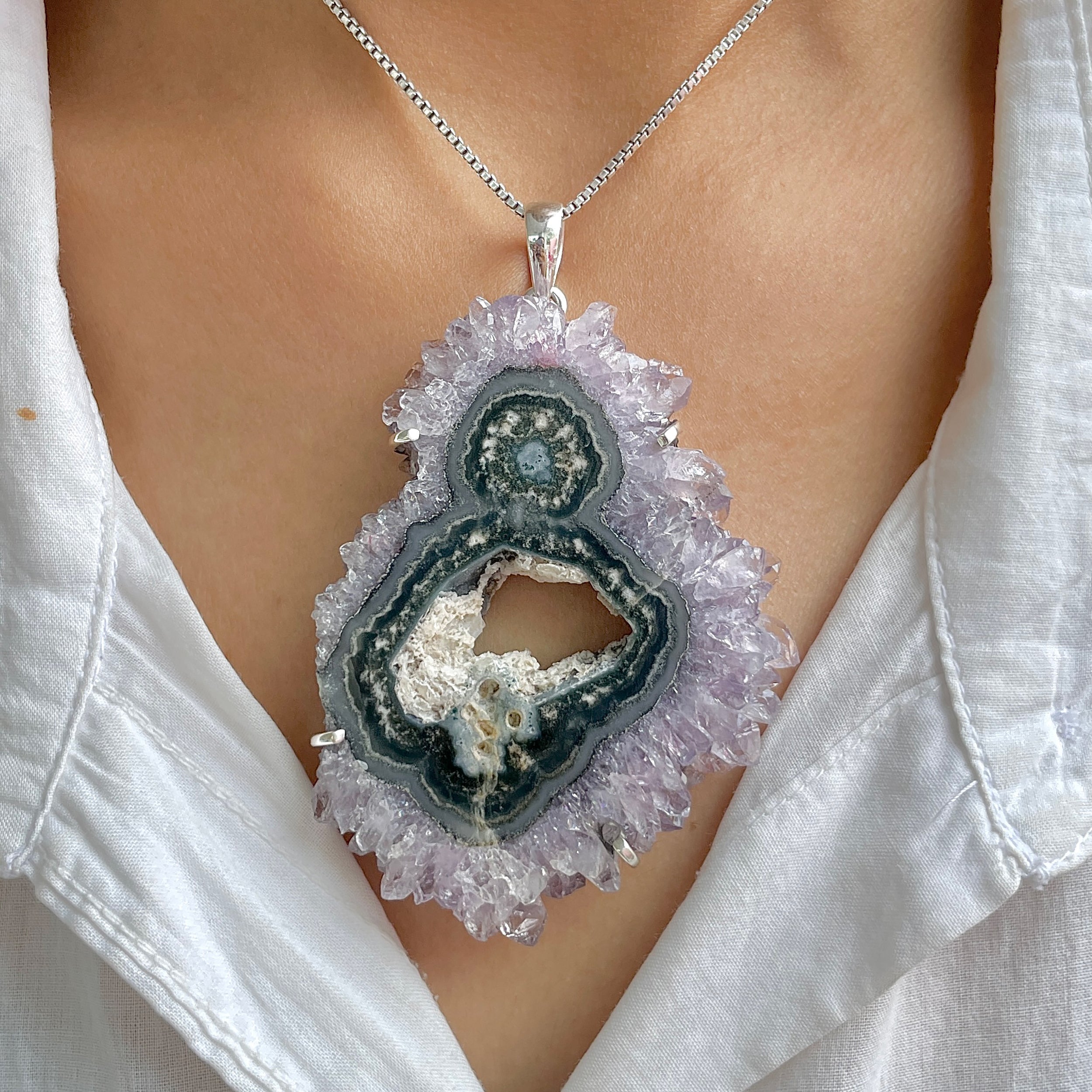 Amethyst Stalactite Pendant-(ASL-P-382.)