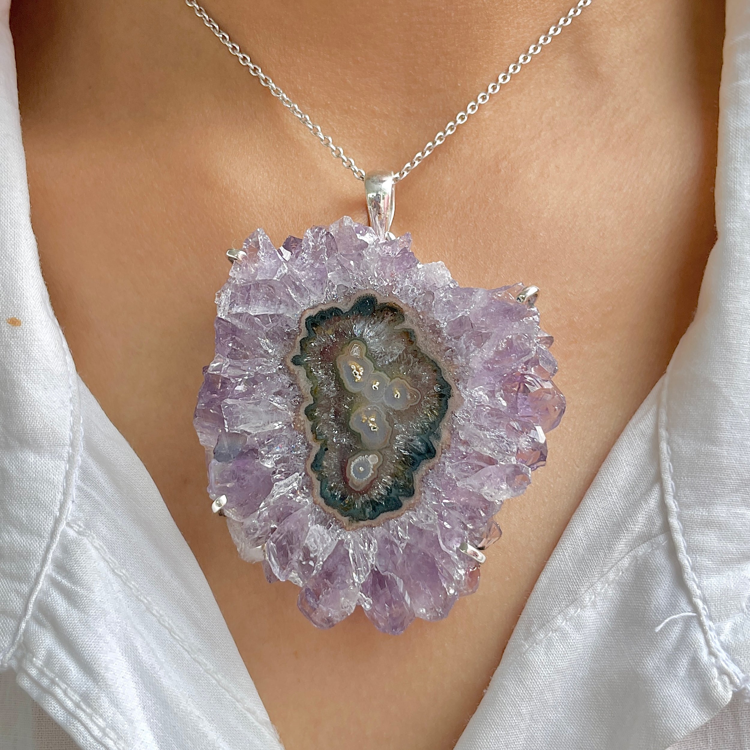 Amethyst Stalactite Pendant-(ASL-P-383.)