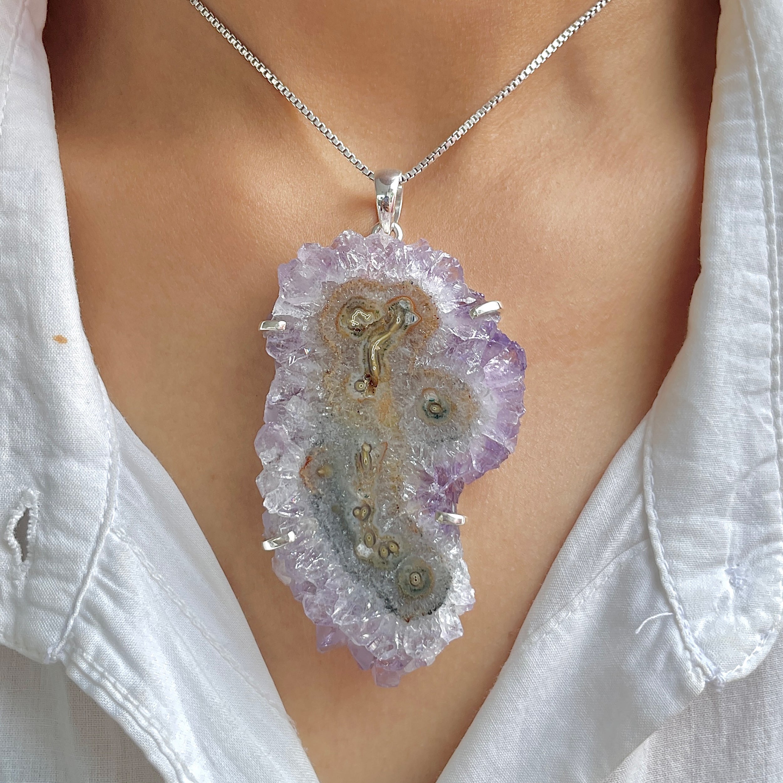Amethyst Stalactite Pendant-(ASL-P-385.)