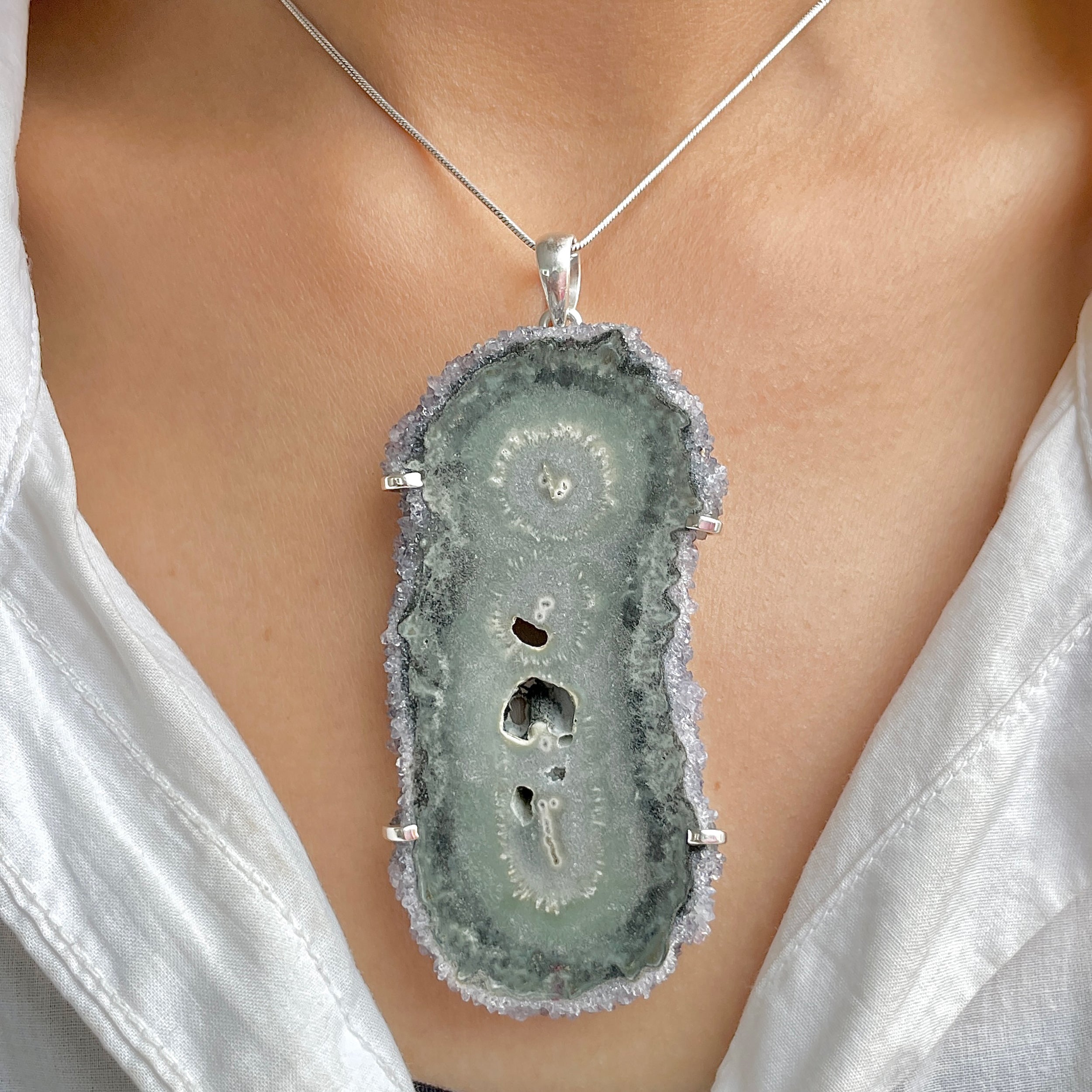 Amethyst Stalactite Pendant-(ASL-P-395.)