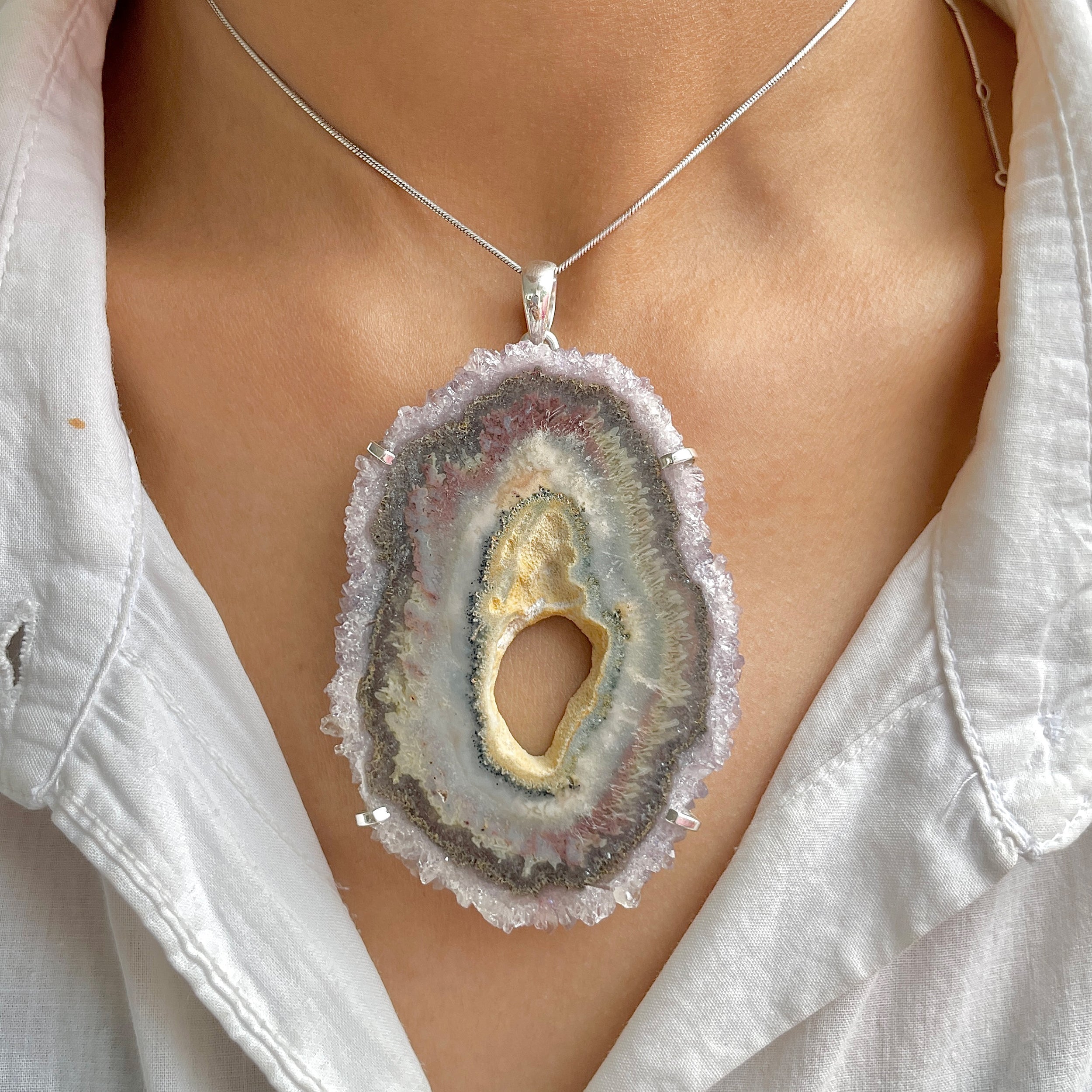 Amethyst Stalactite Pendant-(ASL-P-398.)
