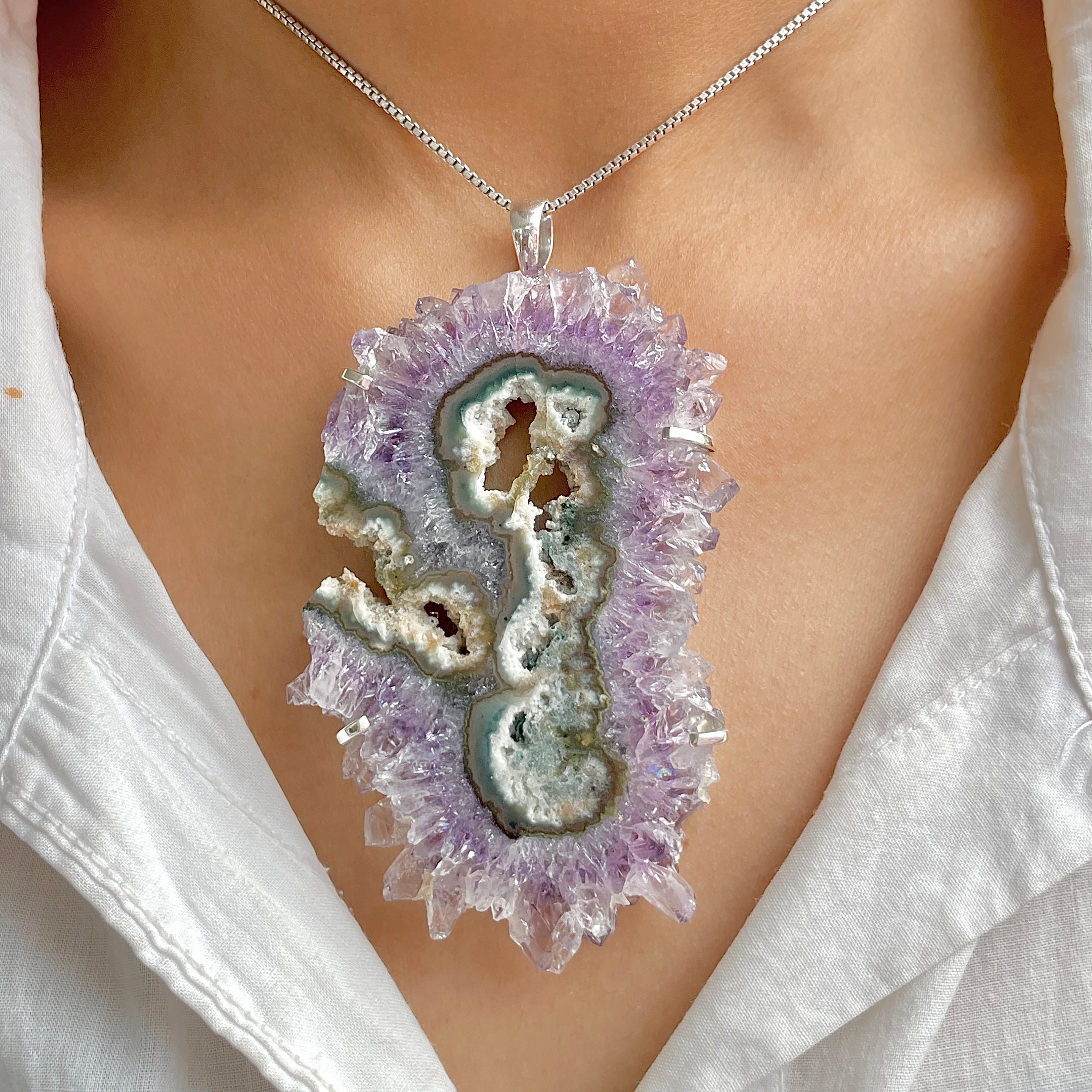 Amethyst Stalactite Pendant-(ASL-P-400.)