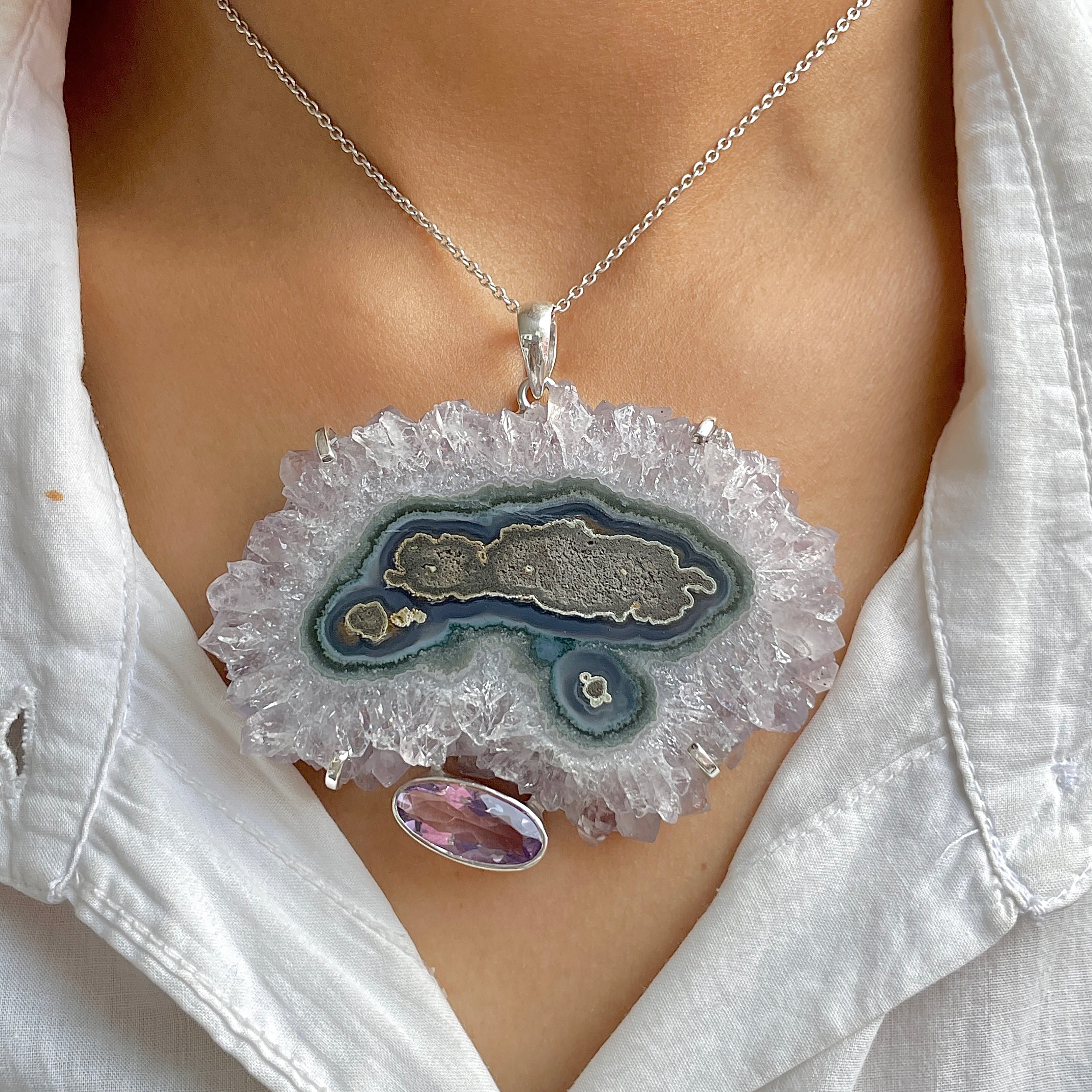 Amethyst Stalactite Pendant-(ASL-P-404.)