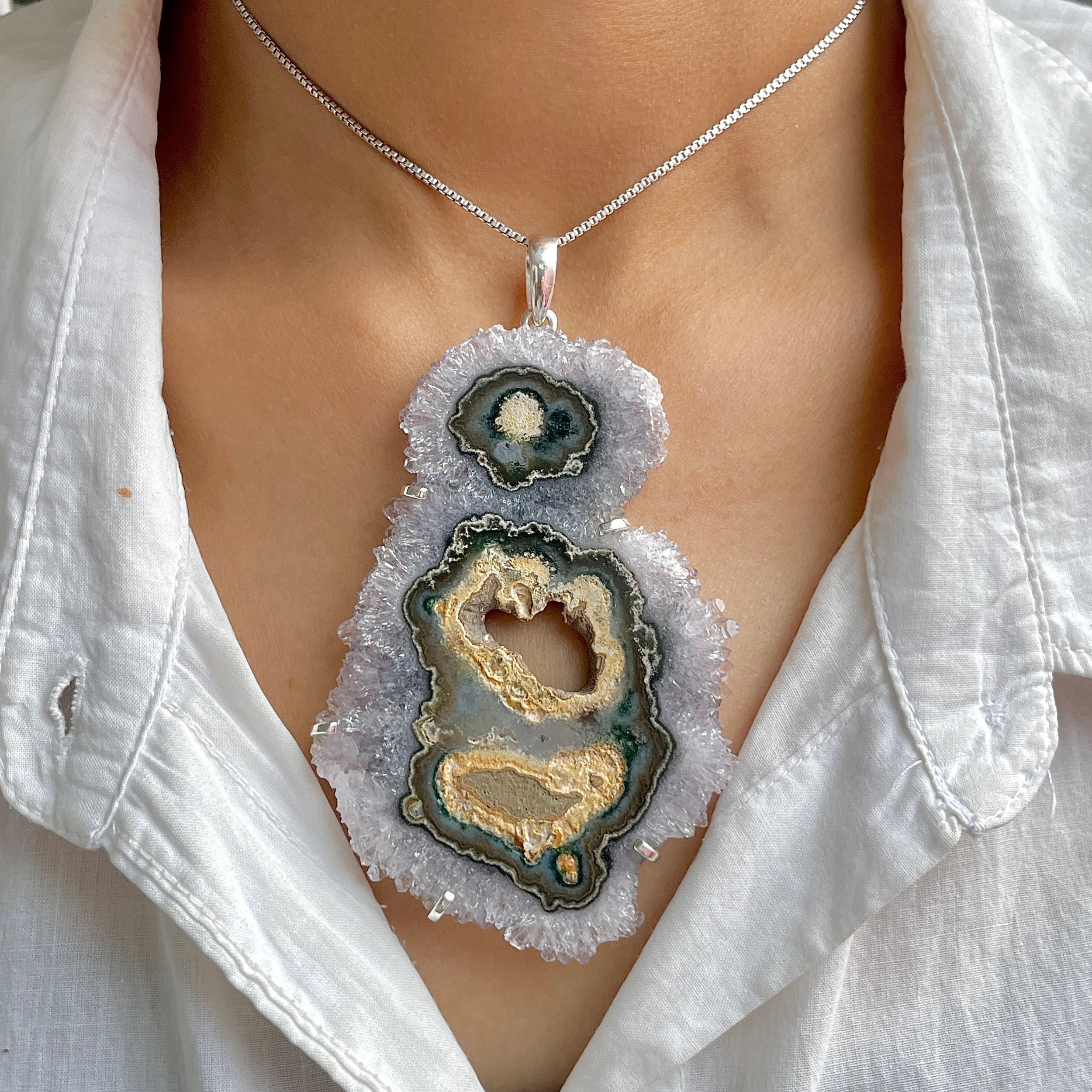 Amethyst Stalactite Pendant-(ASL-P-405.)