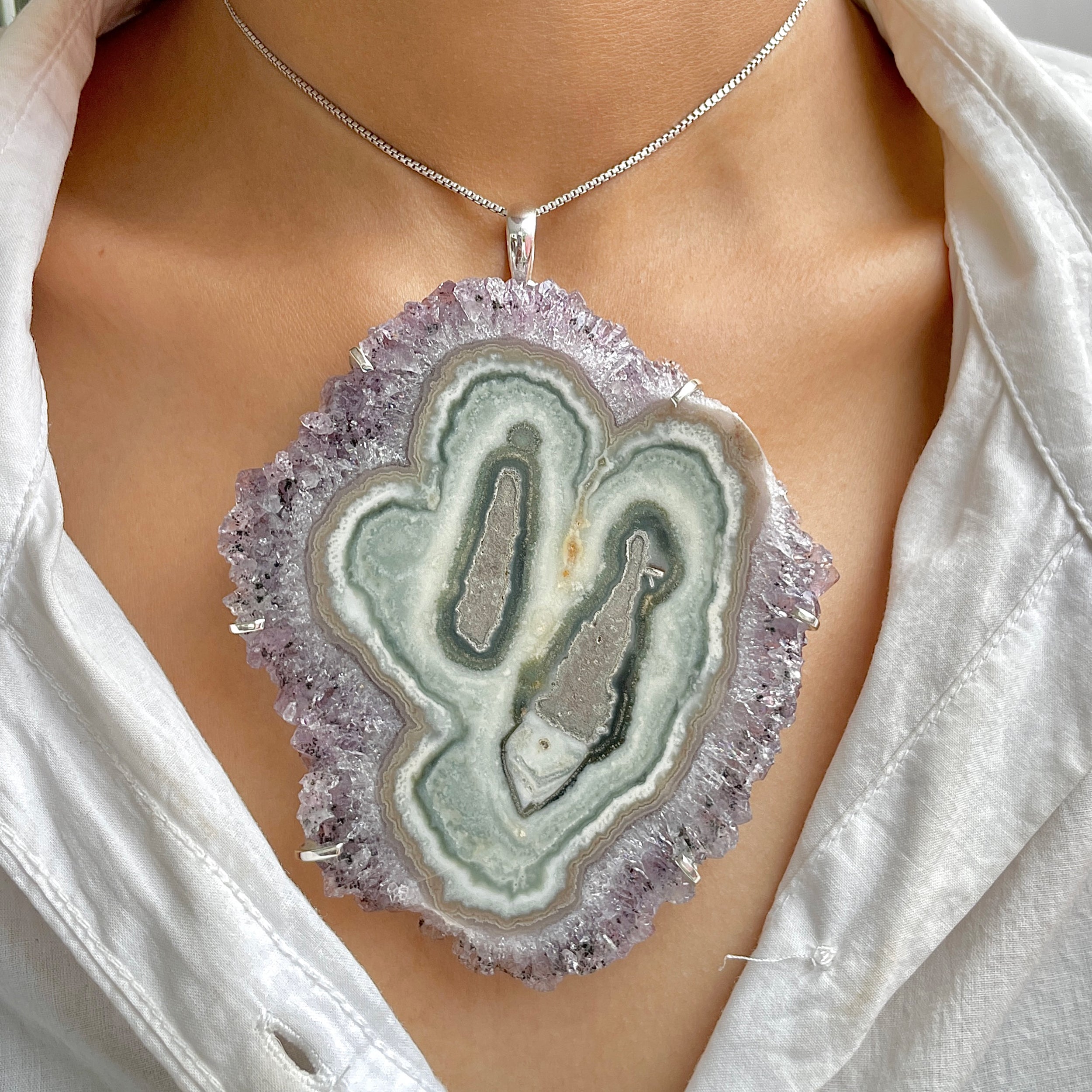 Amethyst Stalactite Pendant-(ASL-P-410.)