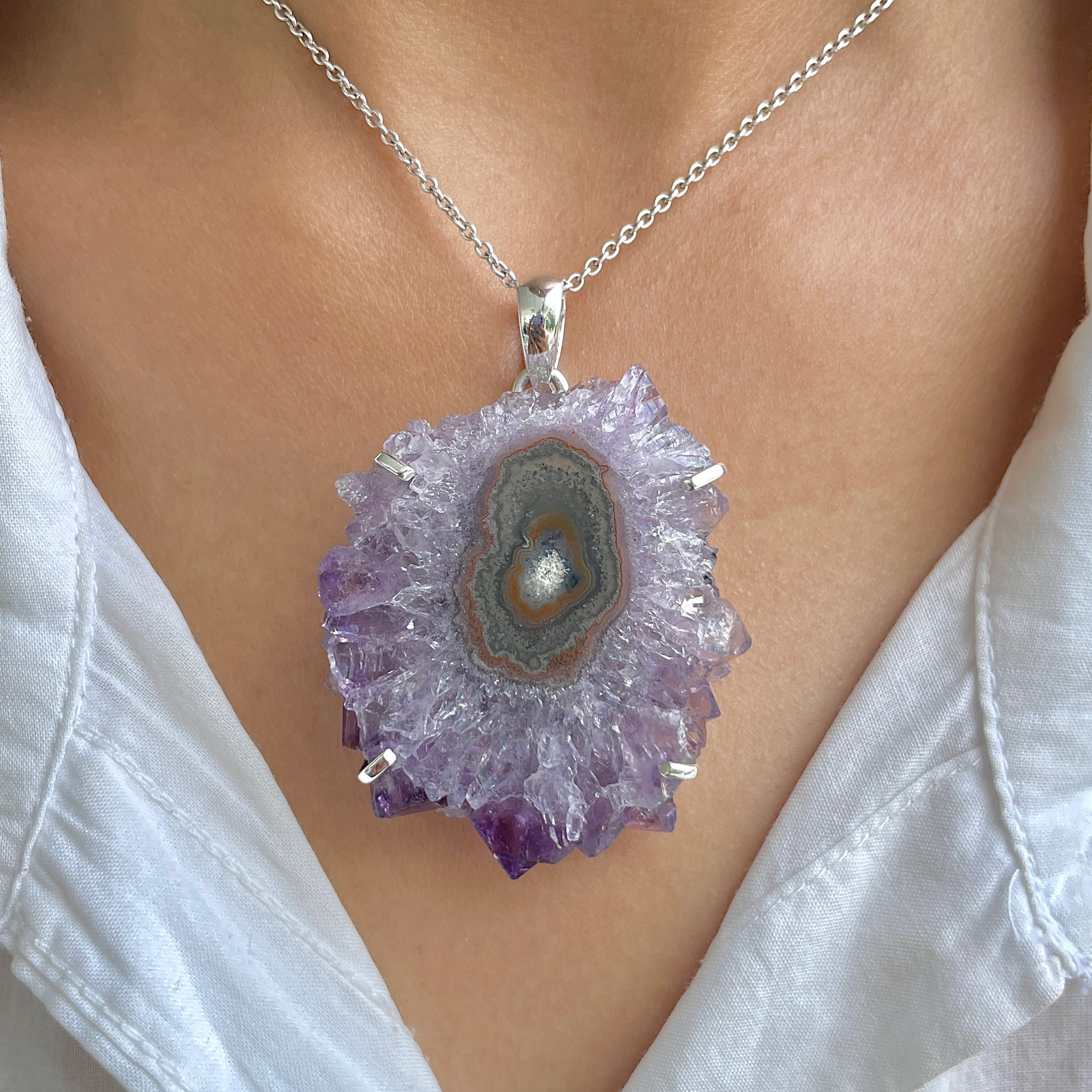 Amethyst Stalactite Pendant-(ASL-P-51.)