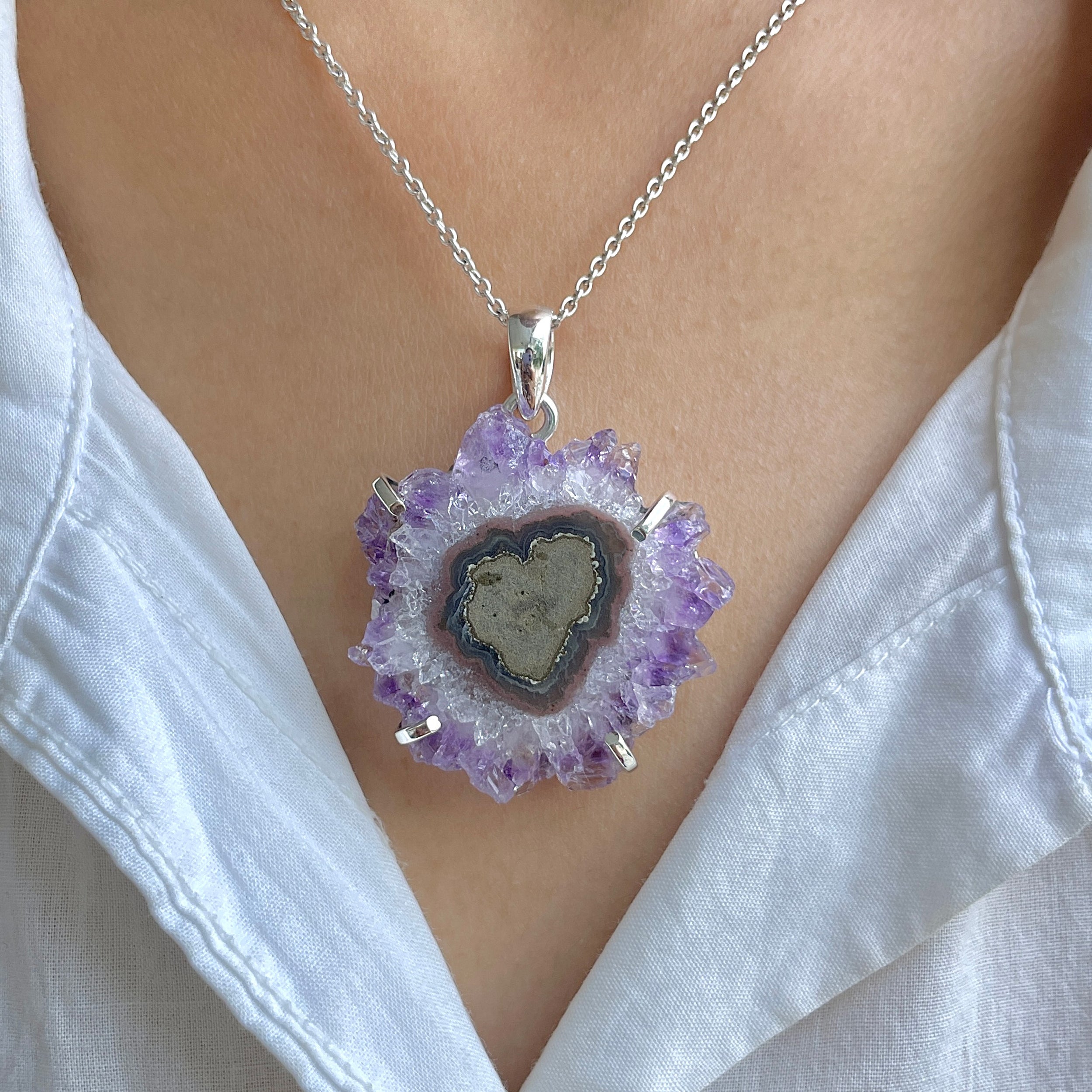 Amethyst Stalactite Pendant-(ASL-P-71.)