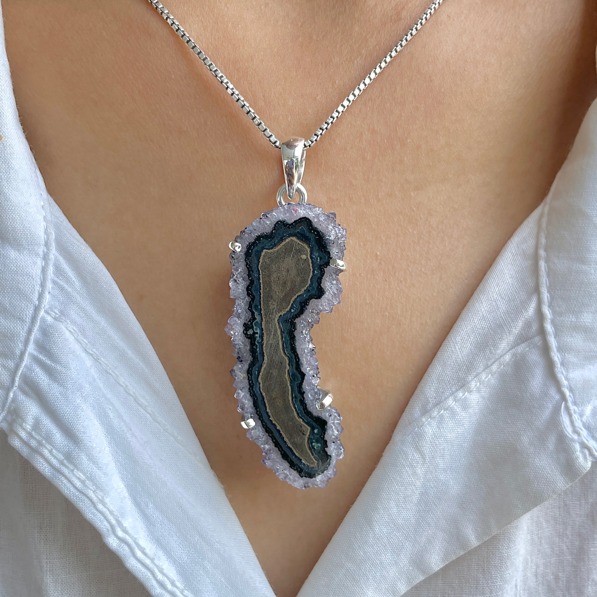 Amethyst Stalactite Pendant-(ASL-P-72.)