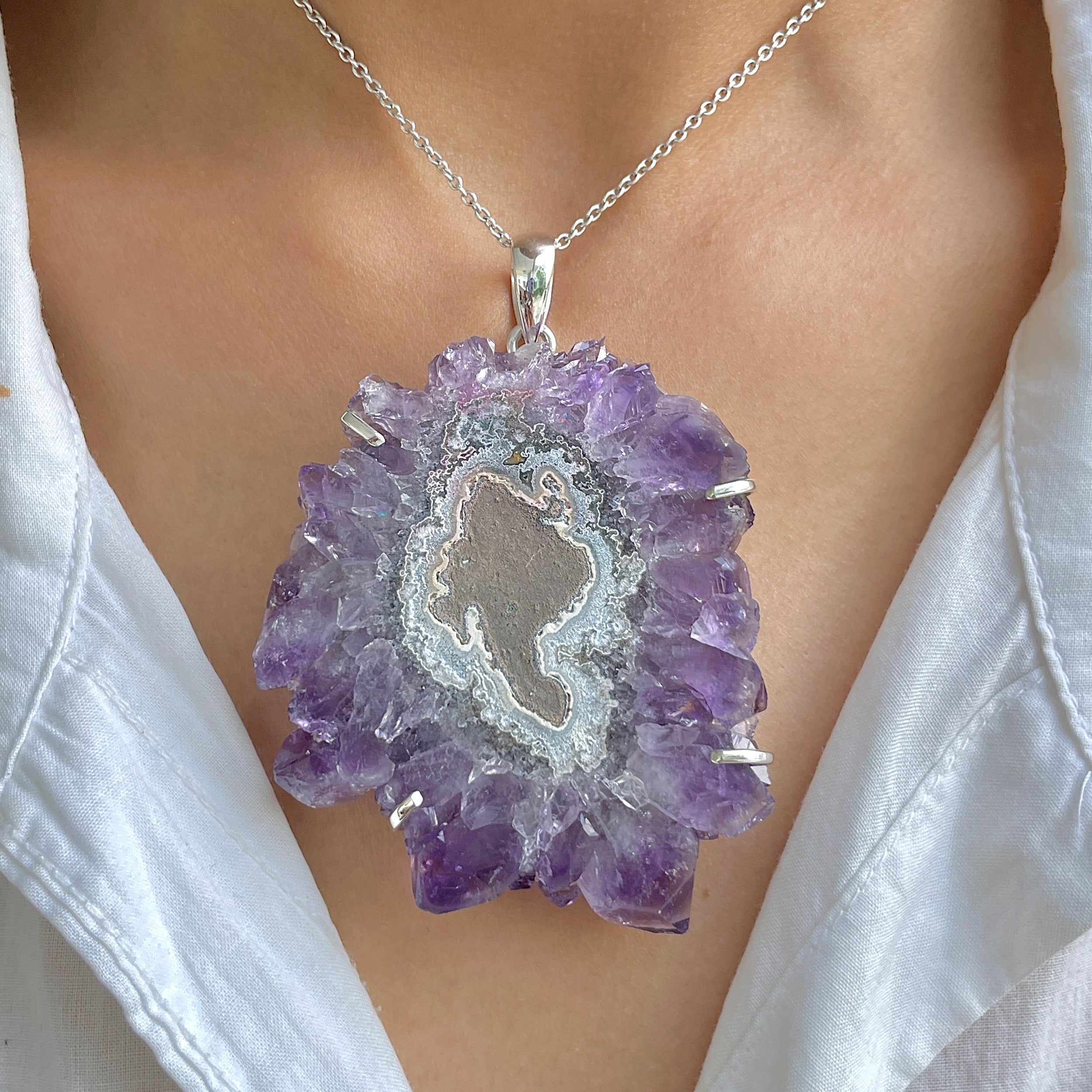 Amethyst Stalactite Pendant-(ASL-P-73.)
