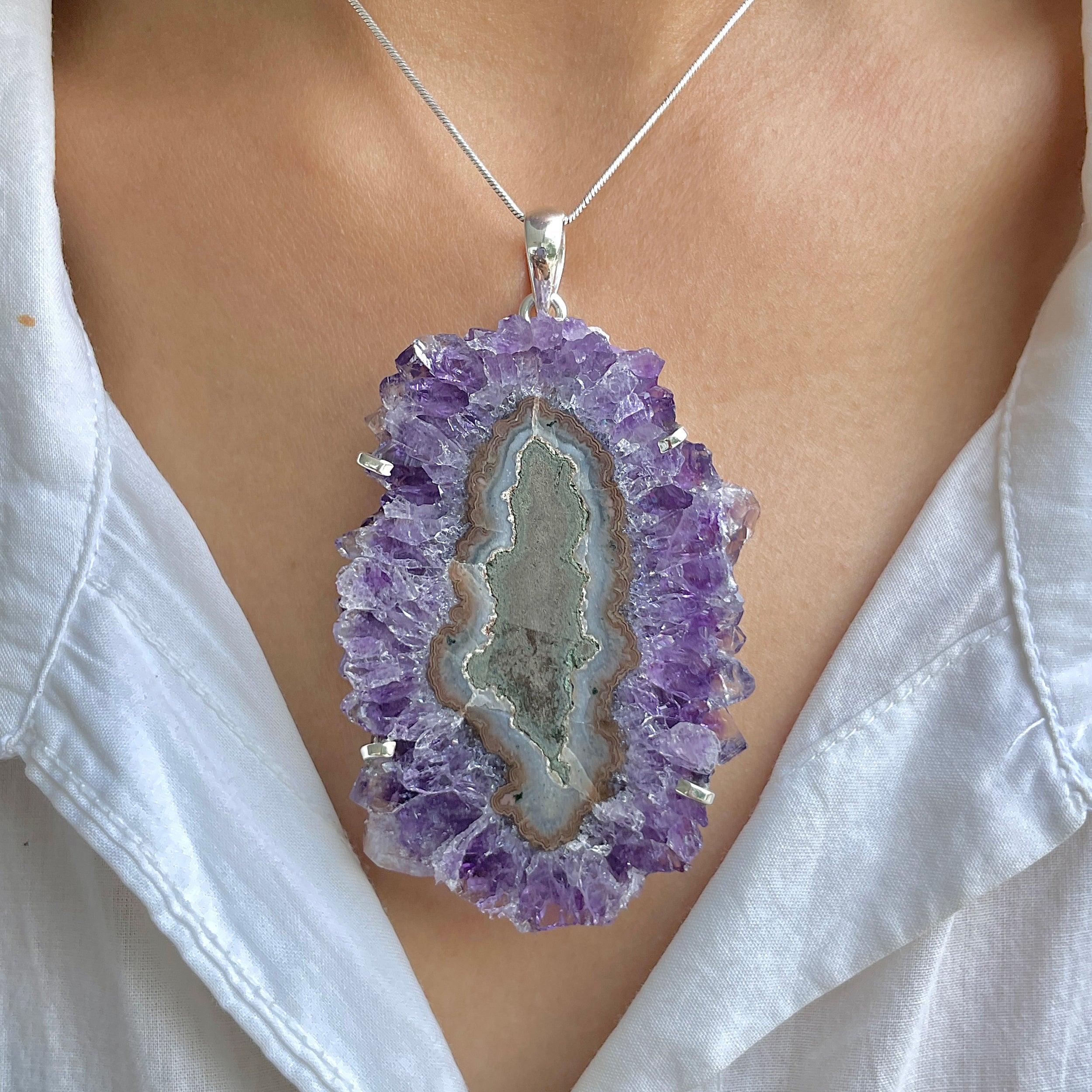 Amethyst Stalactite Pendant-(ASL-P-81.)