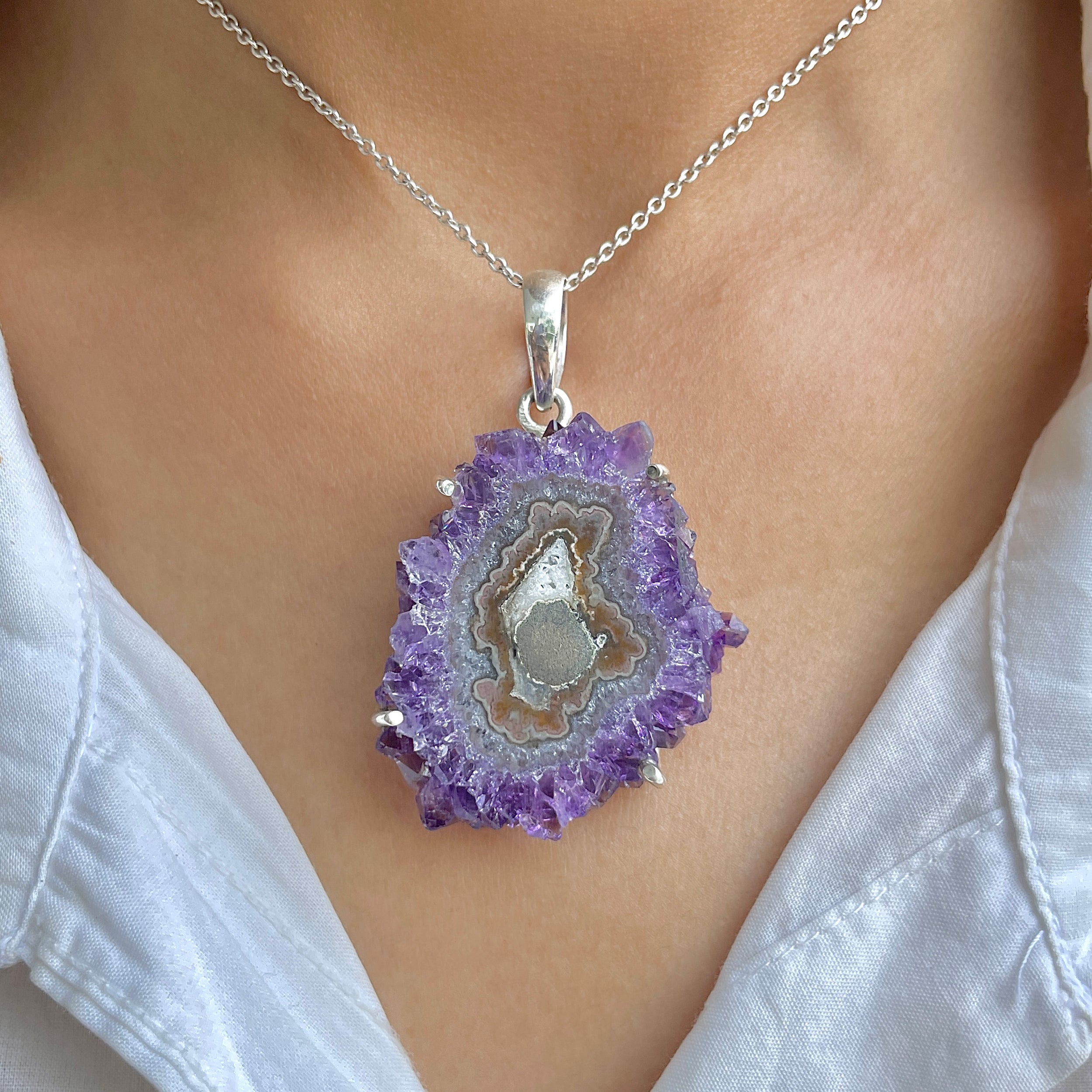 Amethyst Stalactite Pendant-(ASL-P-82.)