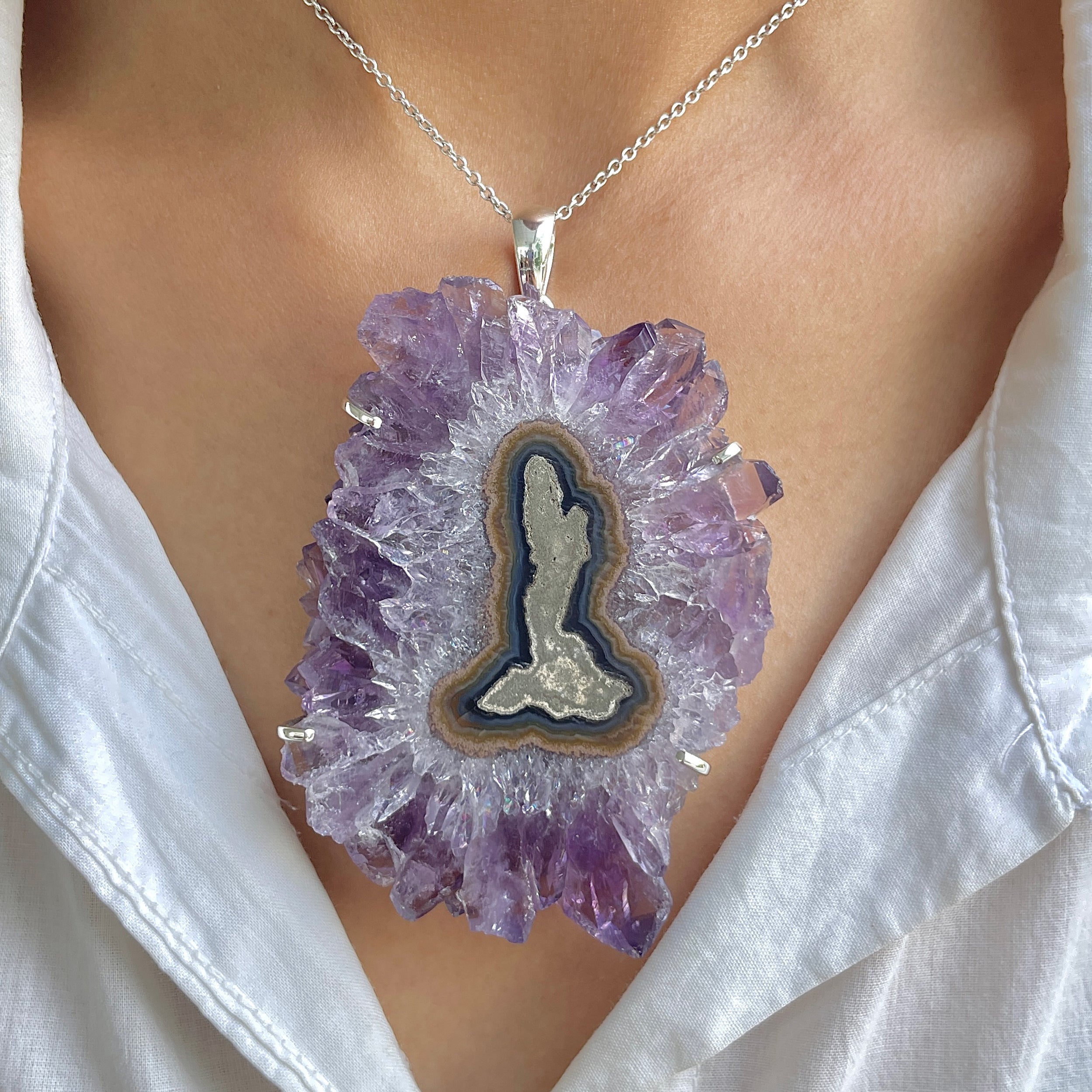 Amethyst Stalactite Pendant-(ASL-P-85.)