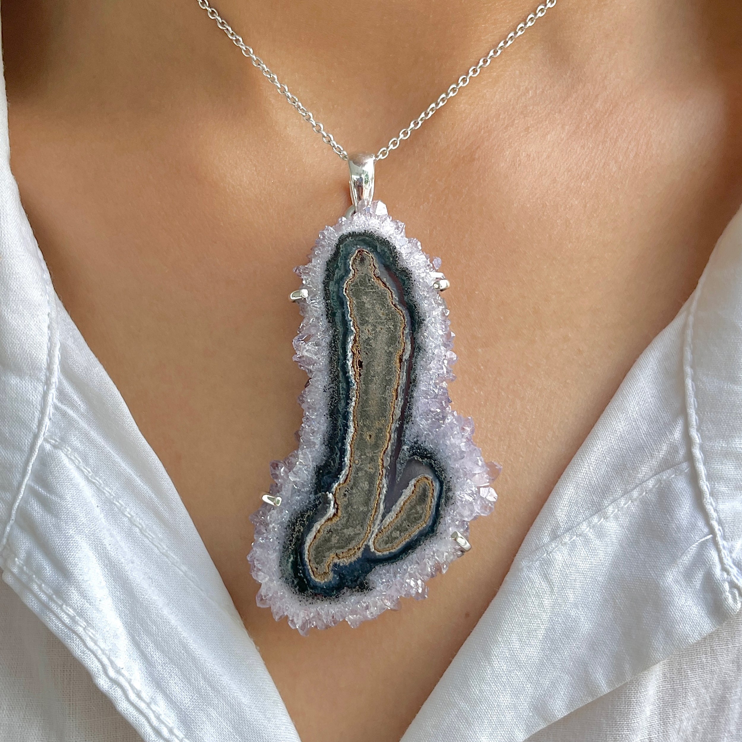 Amethyst Stalactite Pendant-(ASL-P-96.)