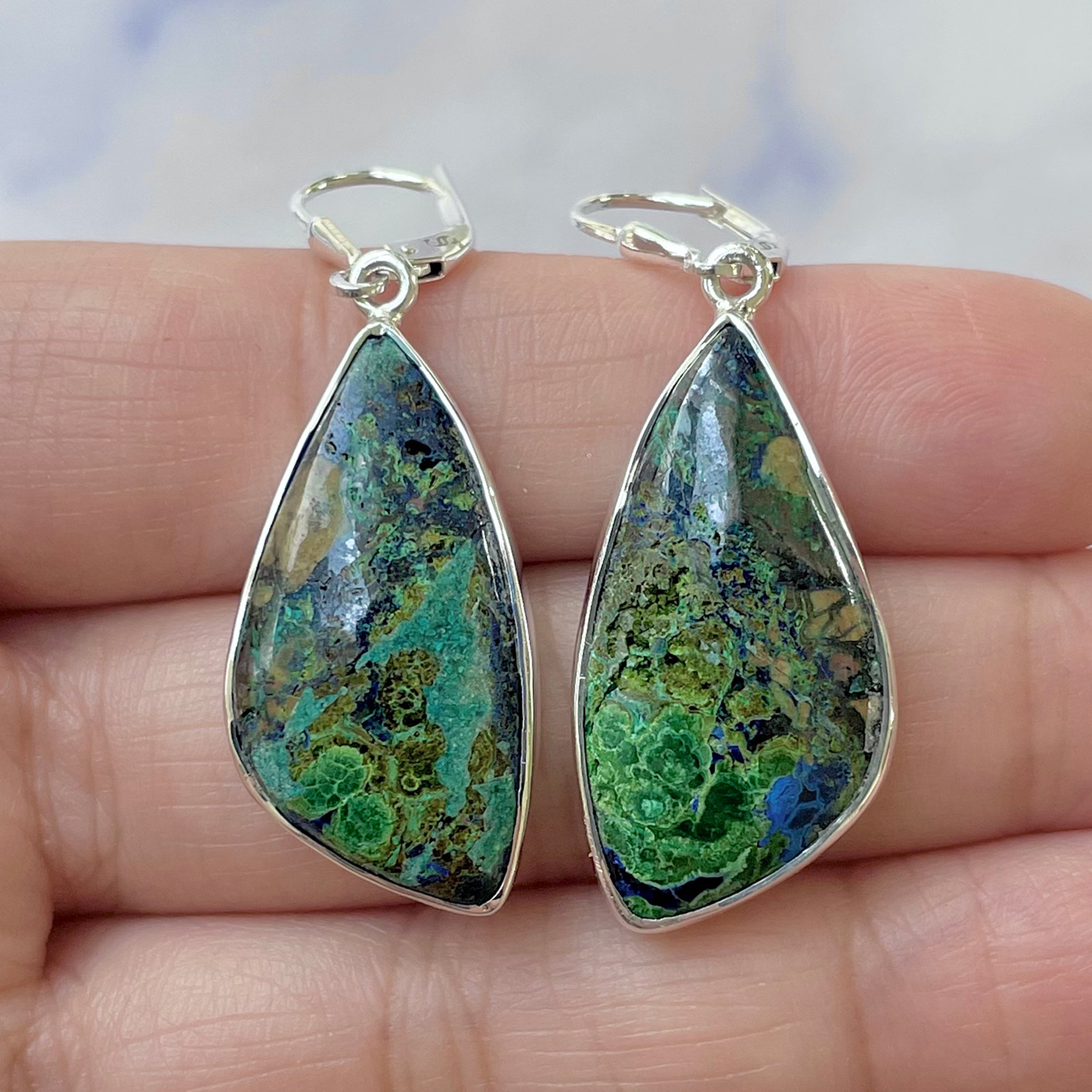 Azurite Malachite Earring-(AZM-E-19.)