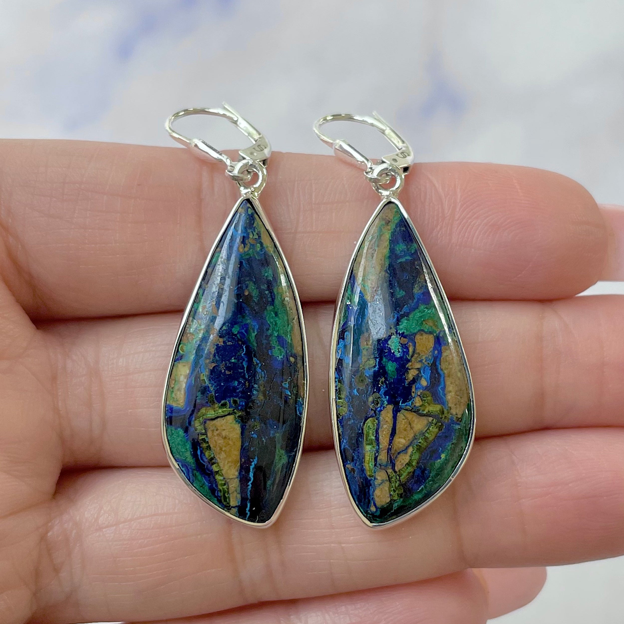 Azurite Malachite Earring-(AZM-E-23.)
