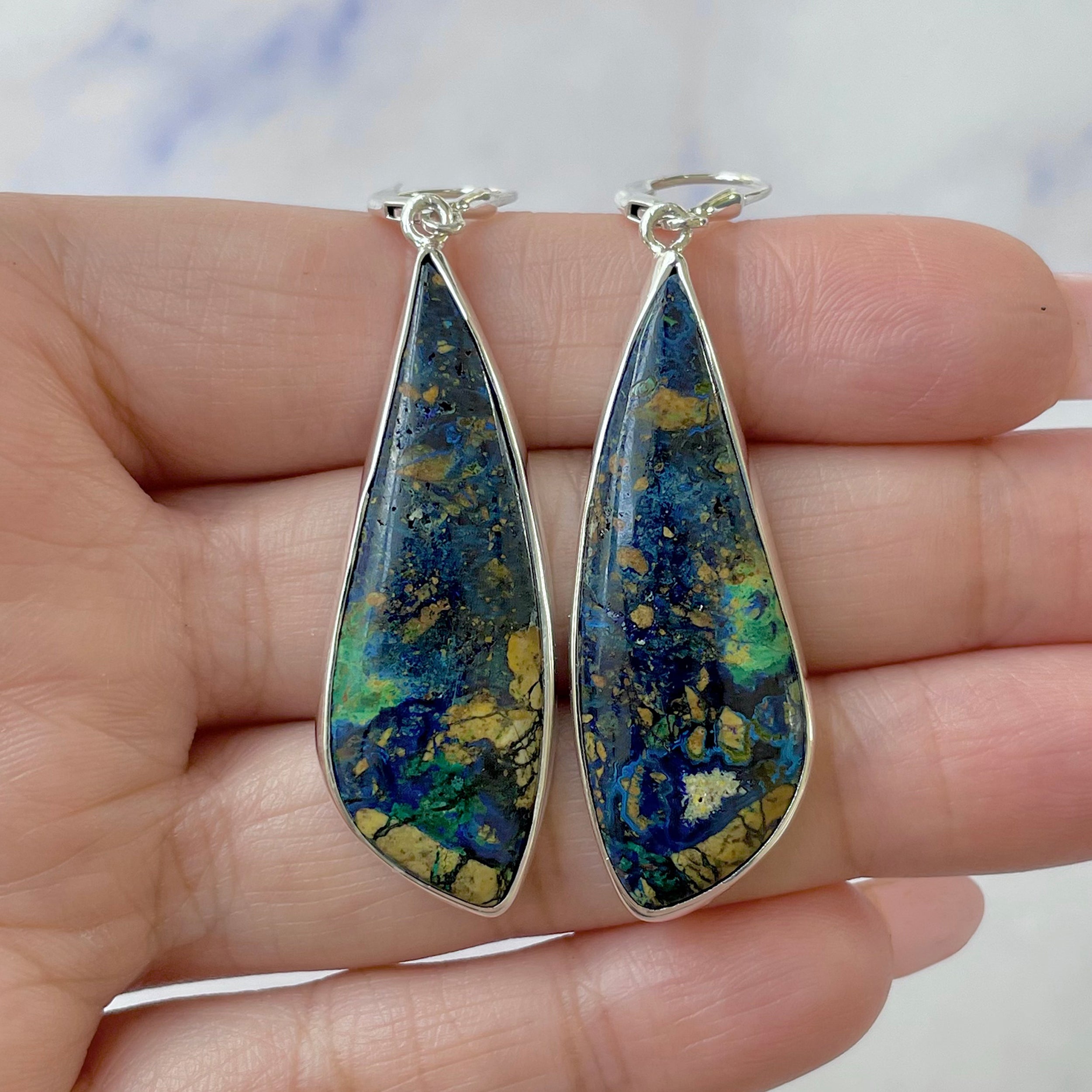 Azurite Malachite Earring-(AZM-E-25.)