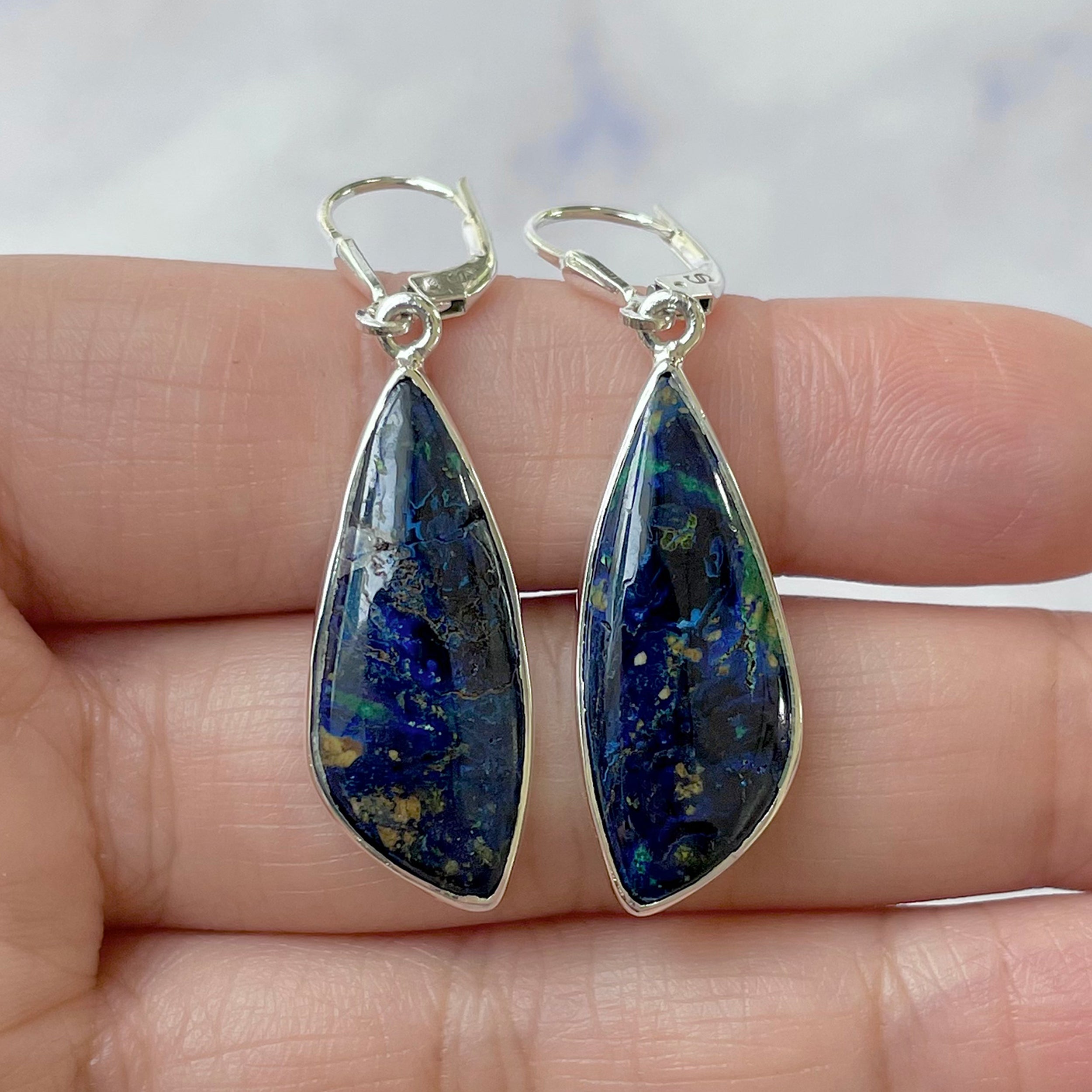 Azurite Malachite Earring-(AZM-E-28.)