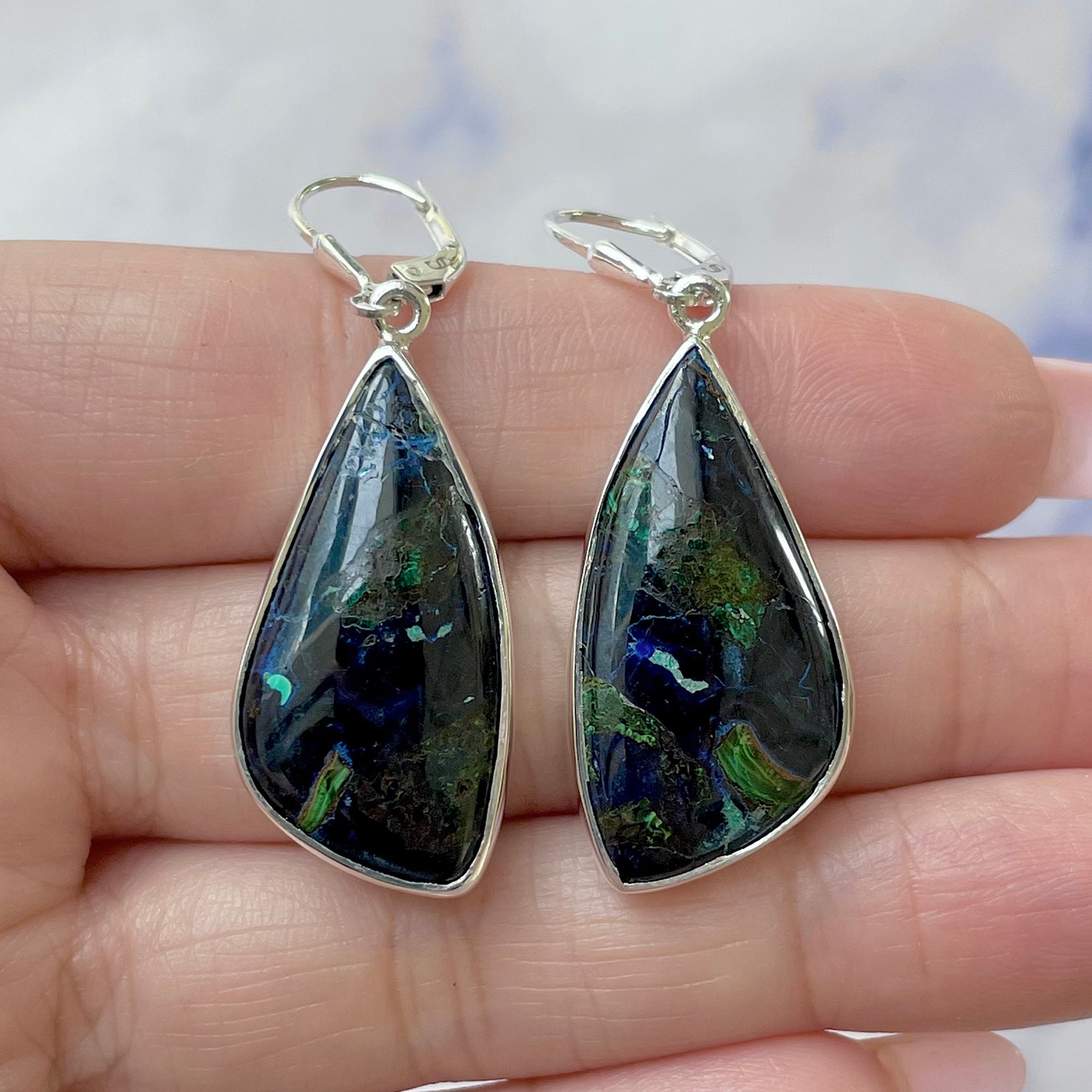 Azurite Malachite Earring-(AZM-E-32.)