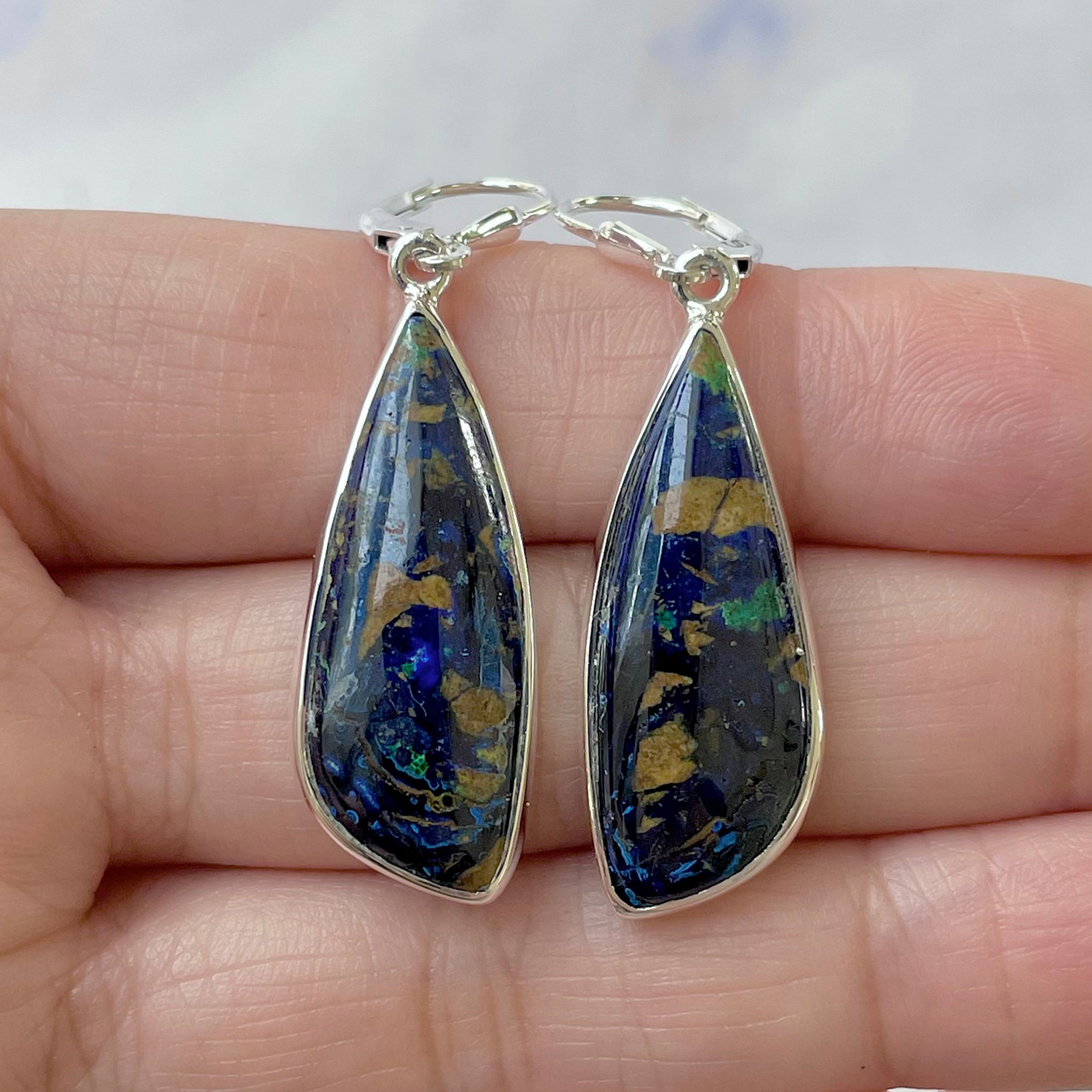 Azurite Malachite Earring-(AZM-E-35.)