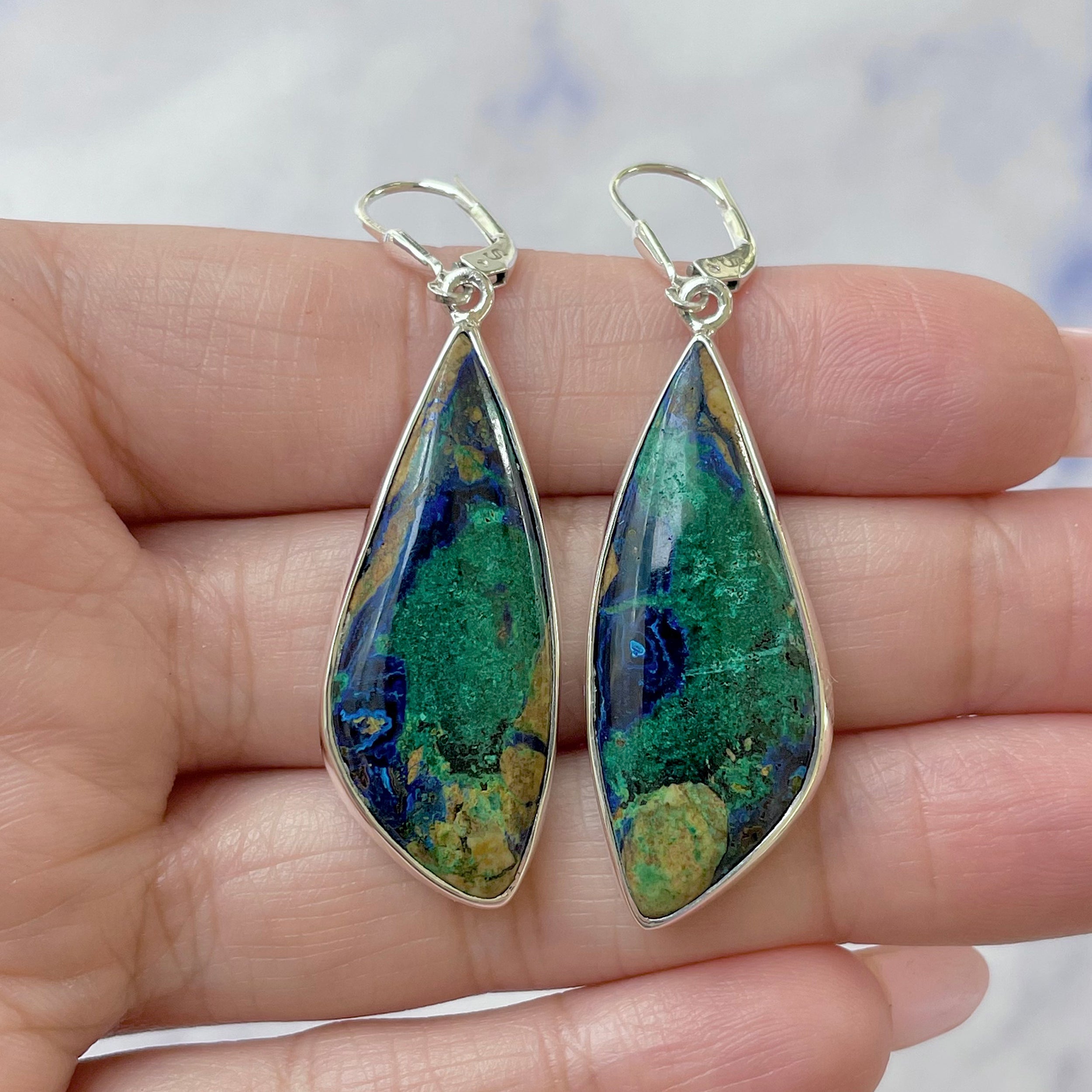 Azurite Malachite Earring-(AZM-E-39.)
