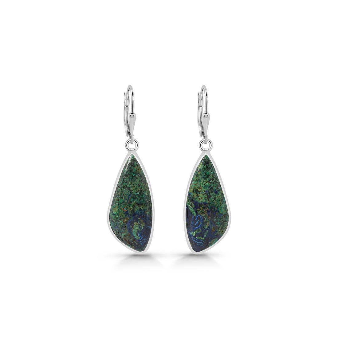 Azurite Malachite Earring-(AZM-E-4)