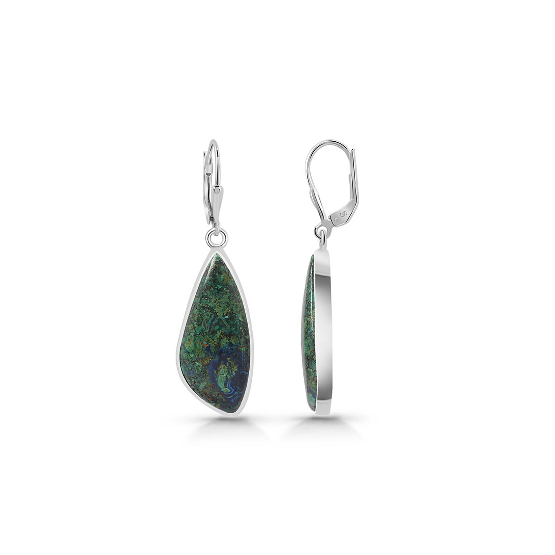 Azurite Malachite Earring-(AZM-E-4)