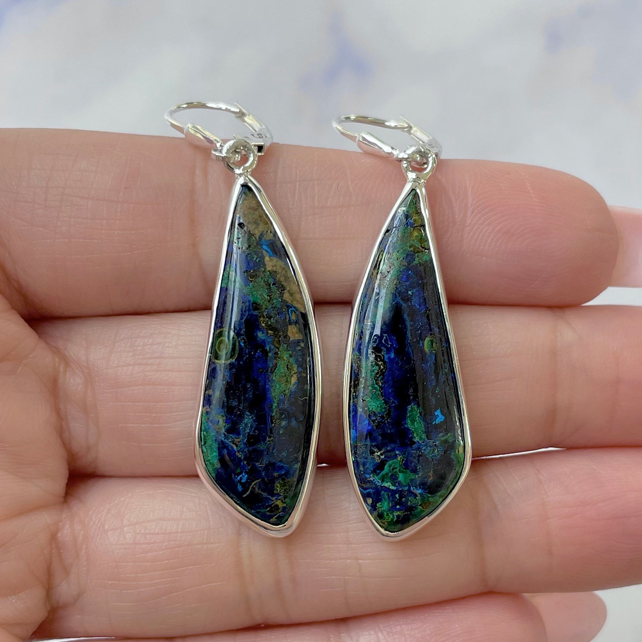Azurite Malachite Earring-(AZM-E-41.)