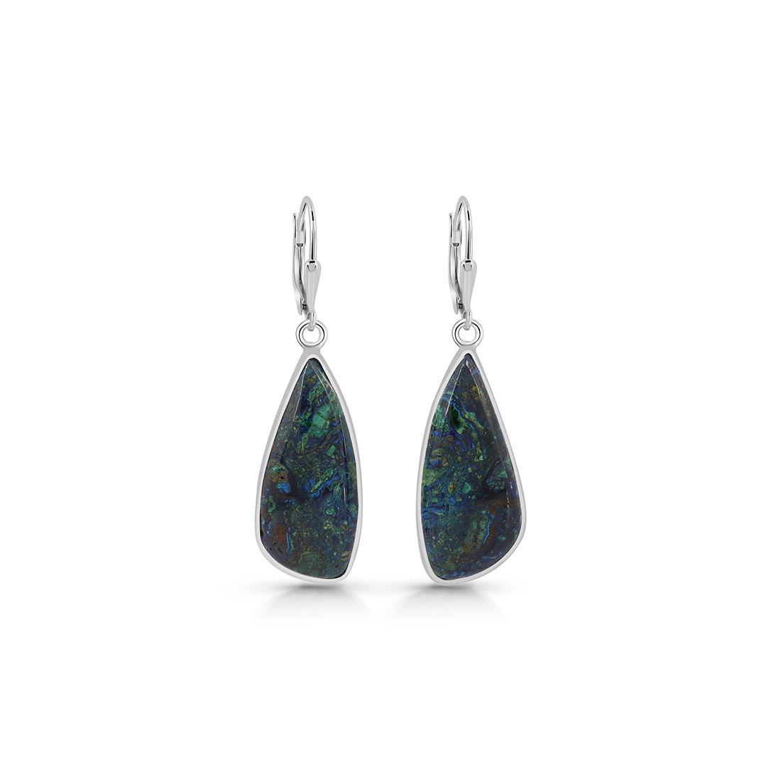 Azurite Malachite Earring-(AZM-E-6)