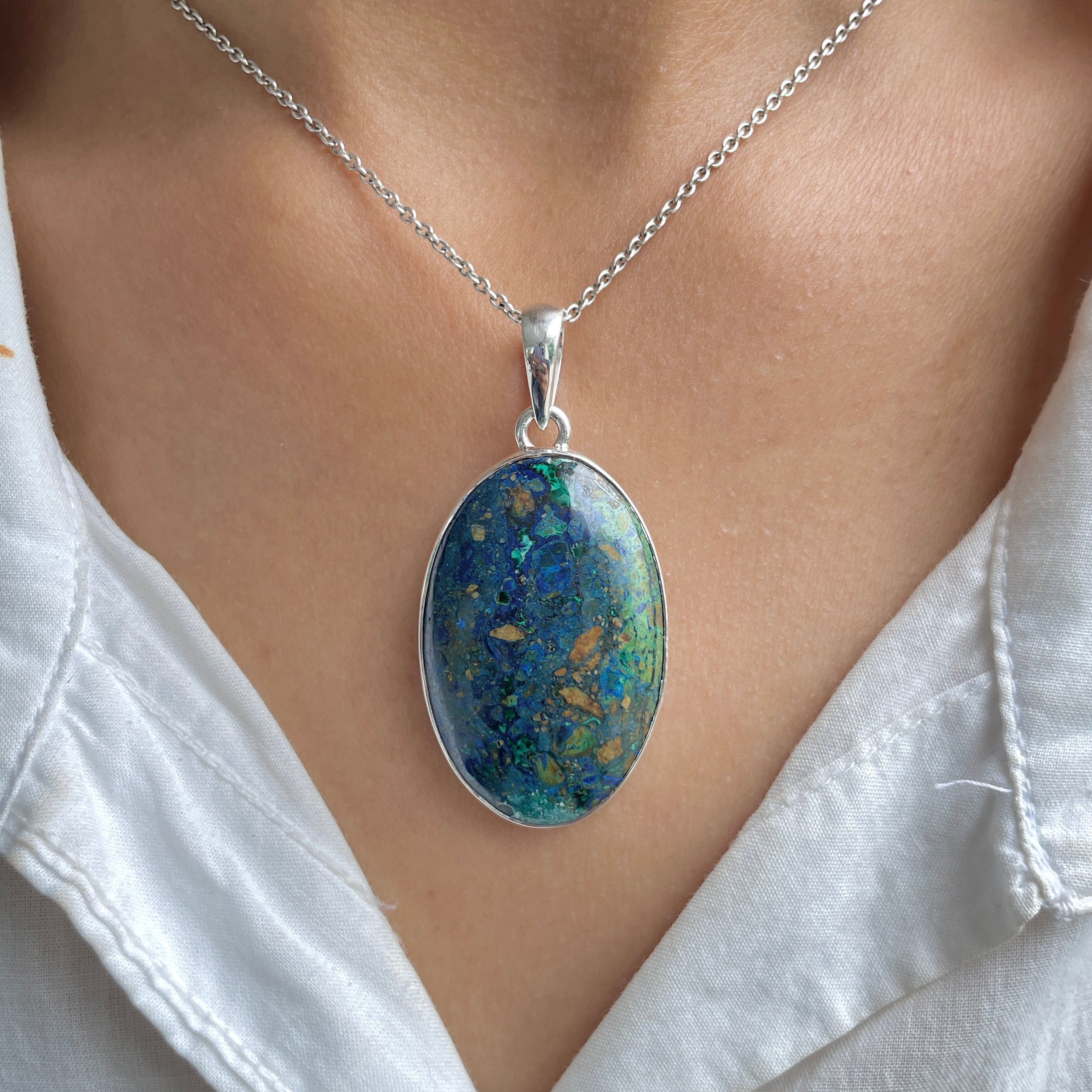 Azurite Malachite Pendant-(AZM-P-100.)