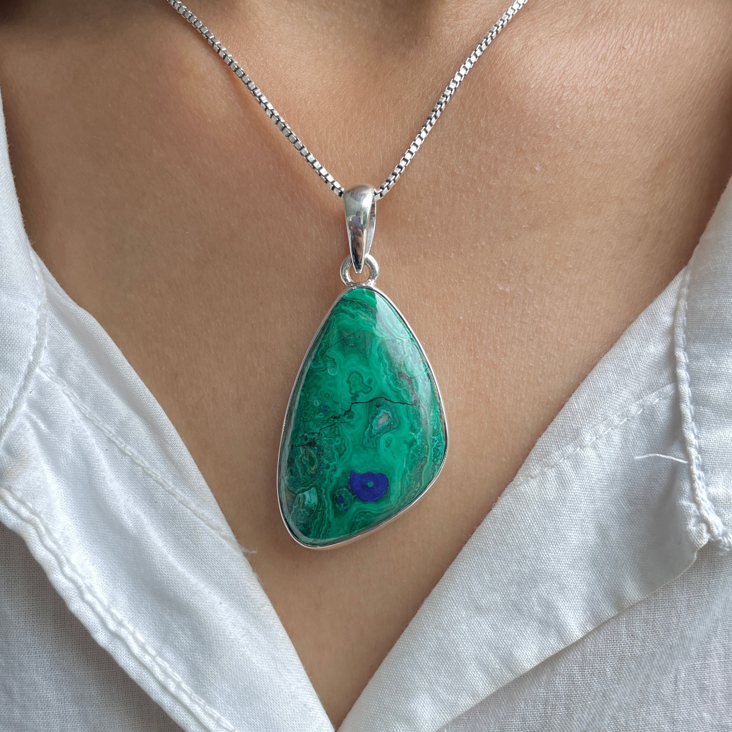 Azurite Malachite Pendant-(AZM-P-101.)