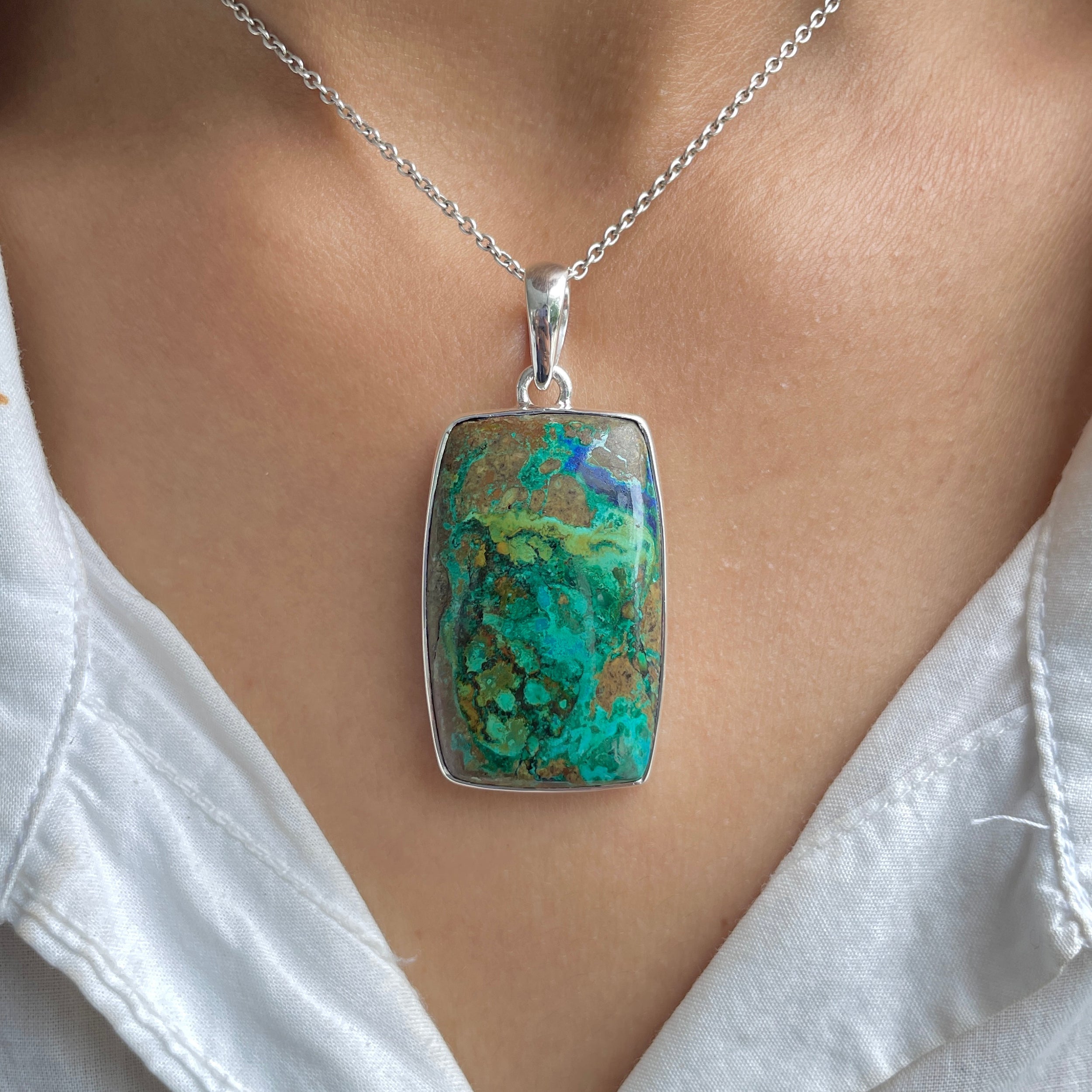 Azurite Malachite Pendant-(AZM-P-102.)