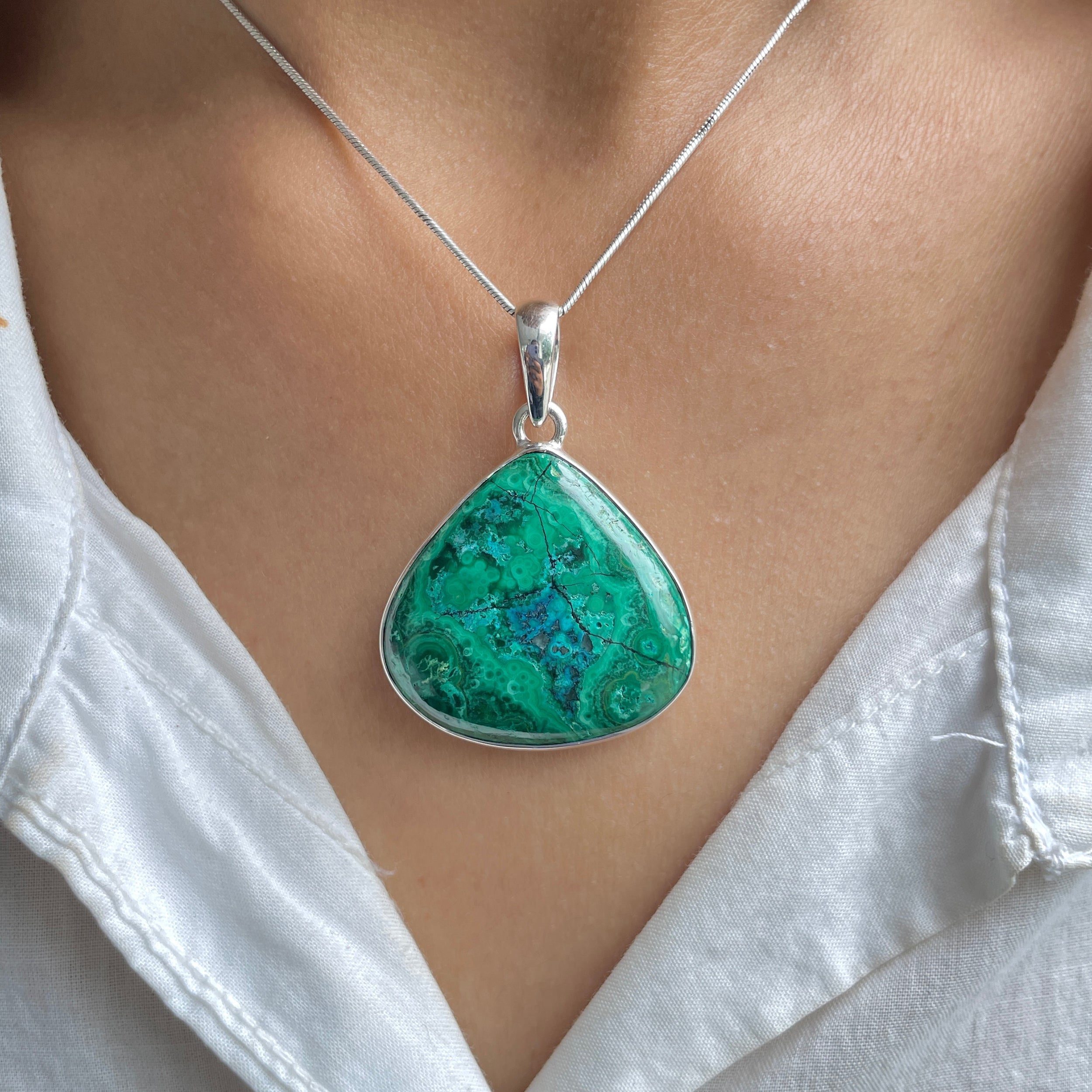 Azurite Malachite Pendant-(AZM-P-103.)