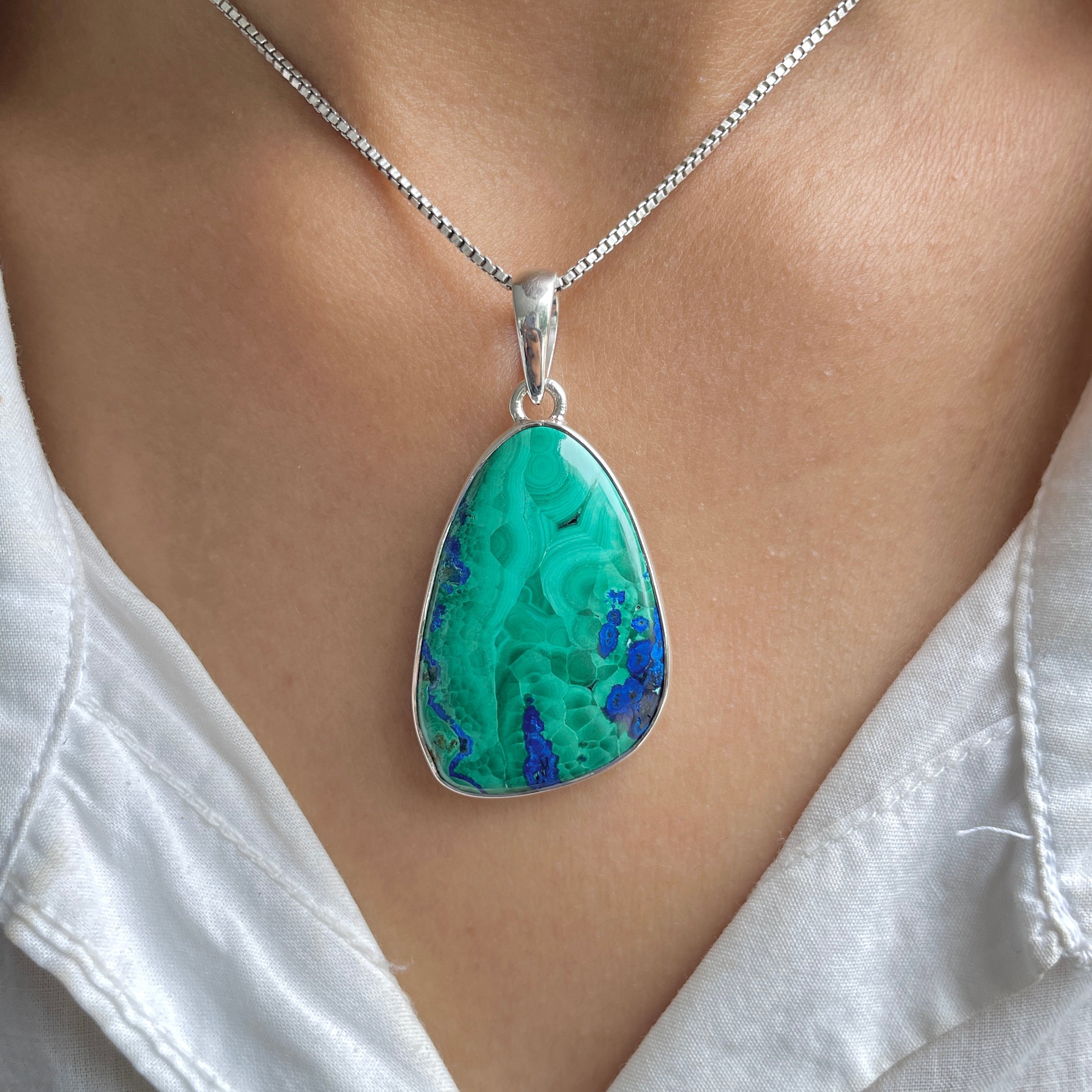 Azurite Malachite Pendant-(AZM-P-104.)