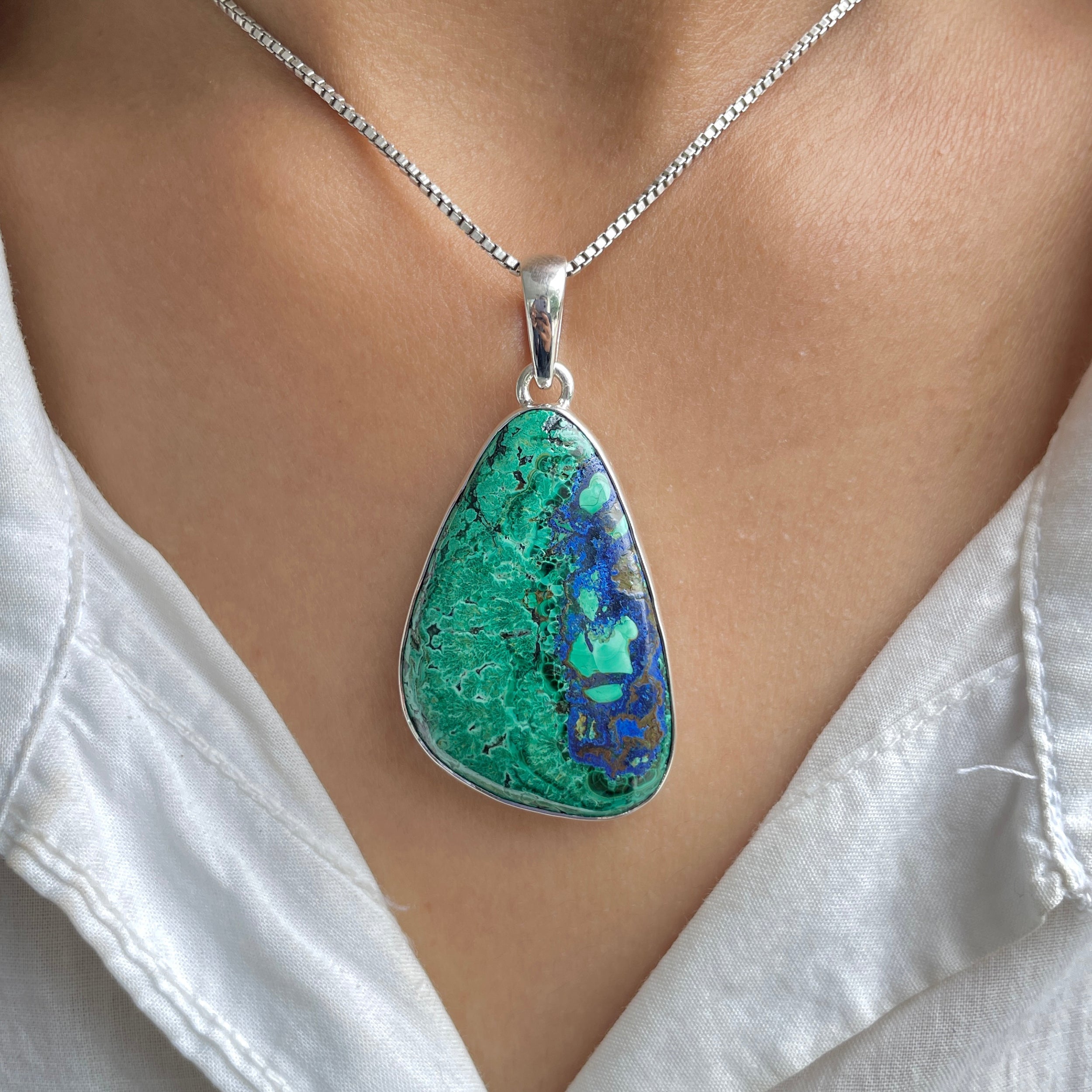 Azurite Malachite Pendant-(AZM-P-106.)