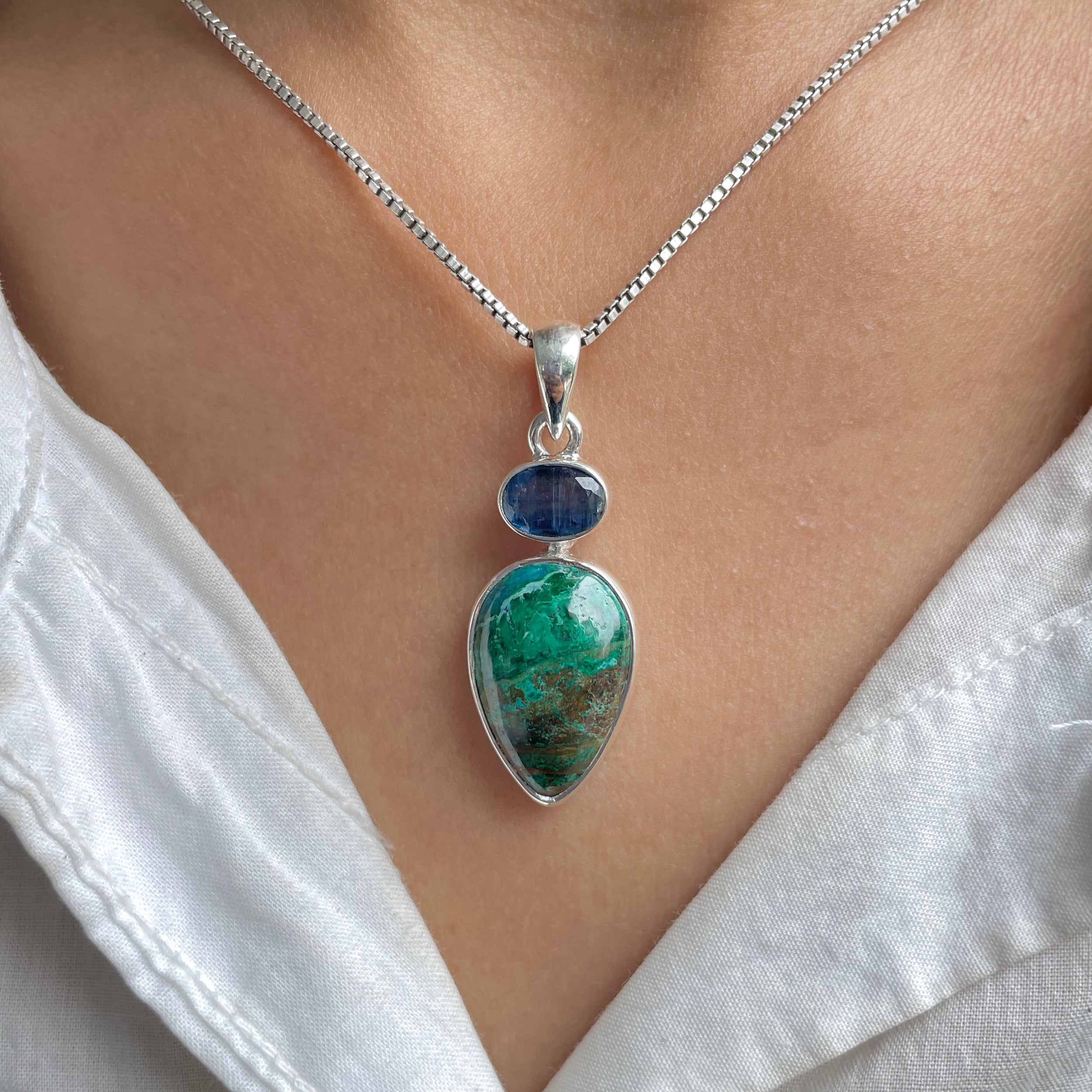 Azurite Malachite Pendant-(AZM-P-108.)