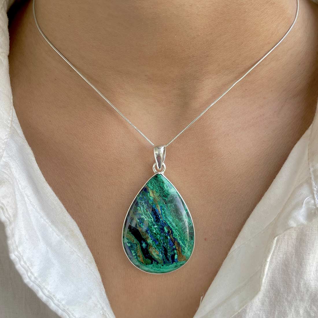 Azurite Malachite Pendant-(AZM-P-11.)