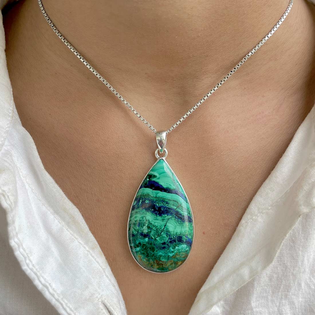 Azurite Malachite Pendant-(AZM-P-19.)