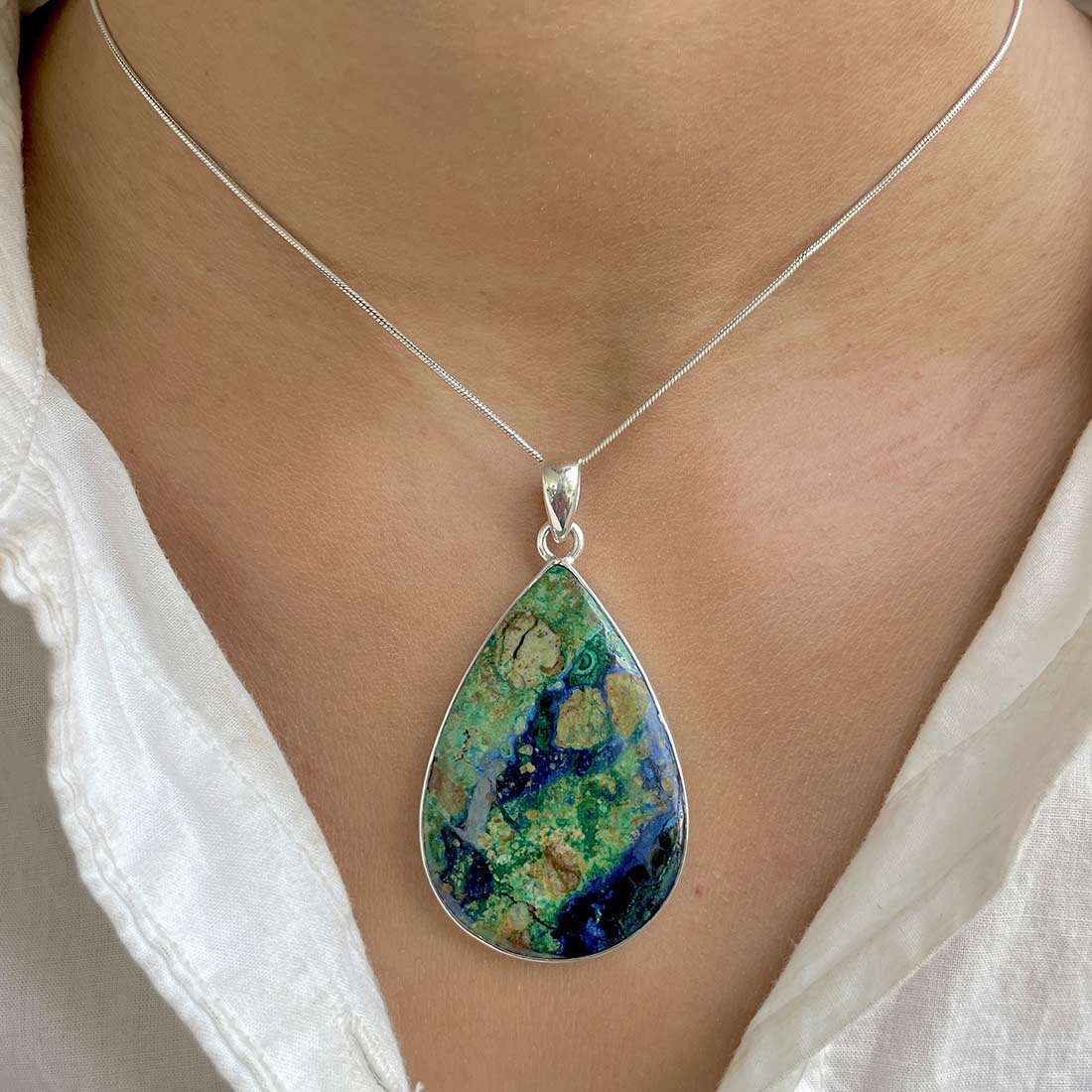 Azurite Malachite Pendant-(AZM-P-21.)