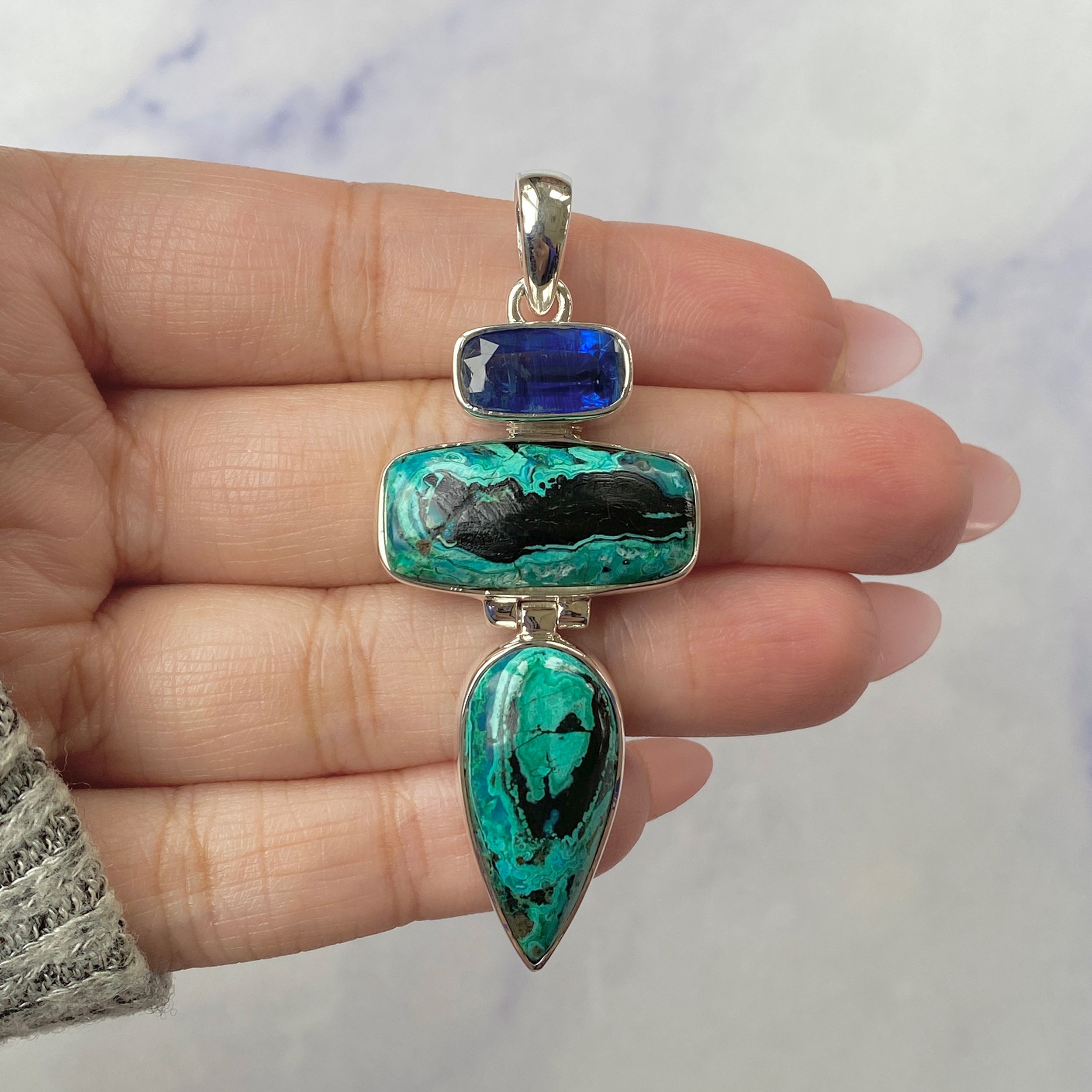Azurite Malachite Pendant-(AZM-P-26.)