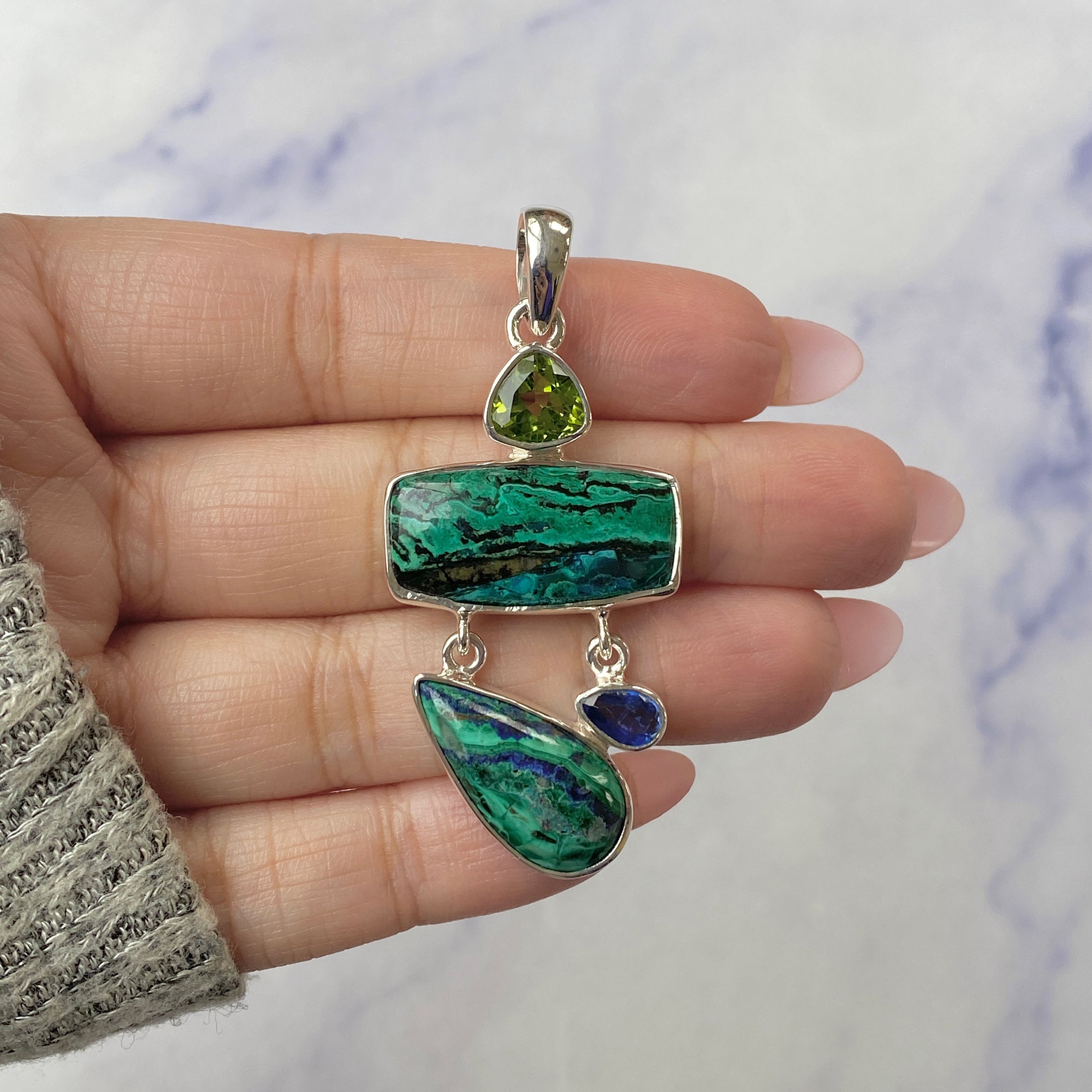 Azurite Malachite Pendant-(AZM-P-28.)