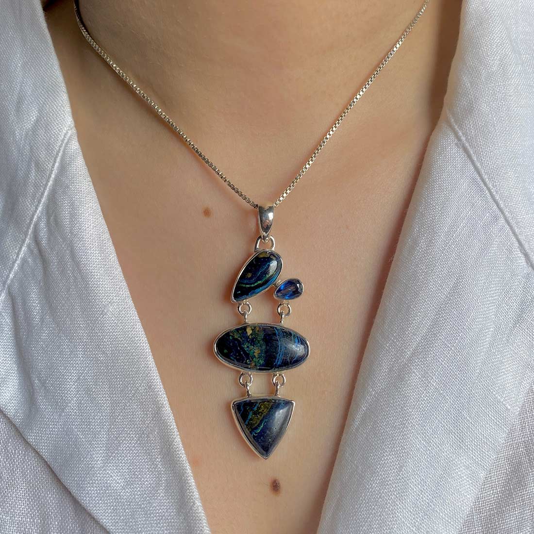 Azurite Malachite Pendant-(AZM-P-32.)