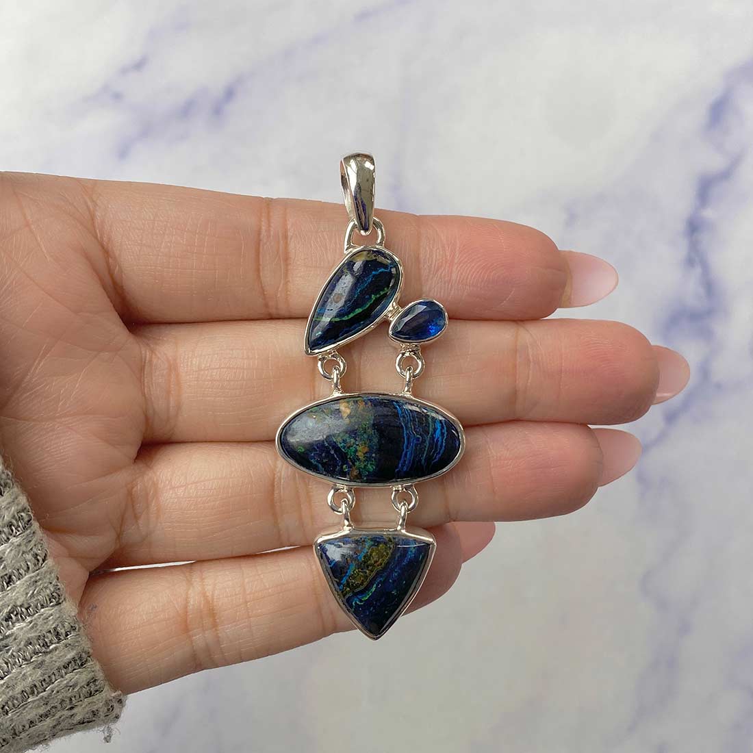 Azurite Malachite Pendant-(AZM-P-32.)