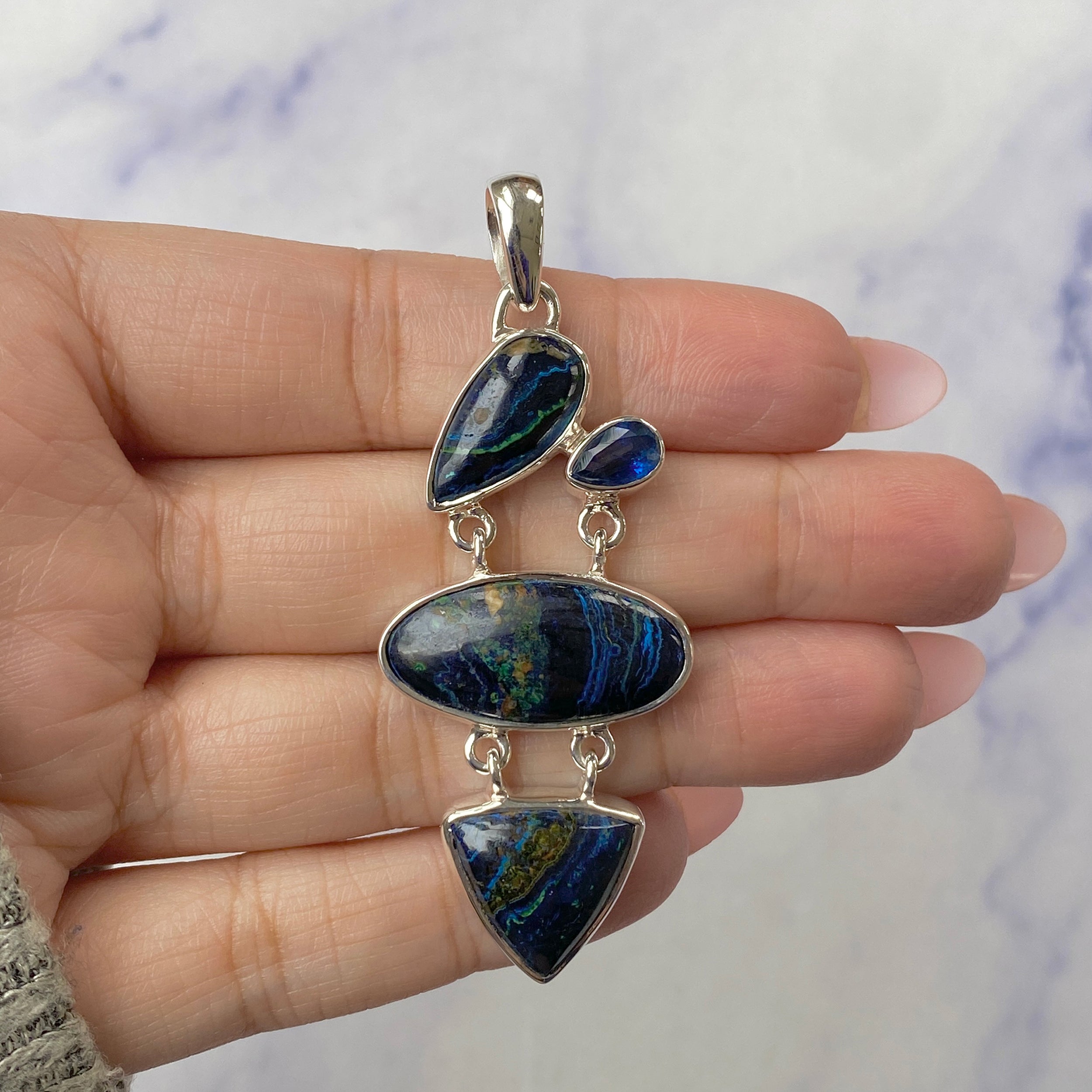 Azurite Malachite Pendant-(AZM-P-32.)