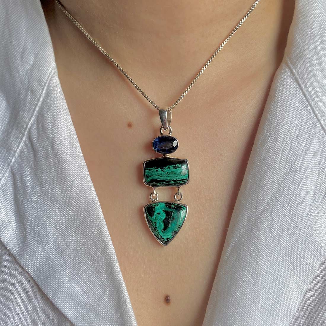 Azurite Malachite Pendant-(AZM-P-33.)