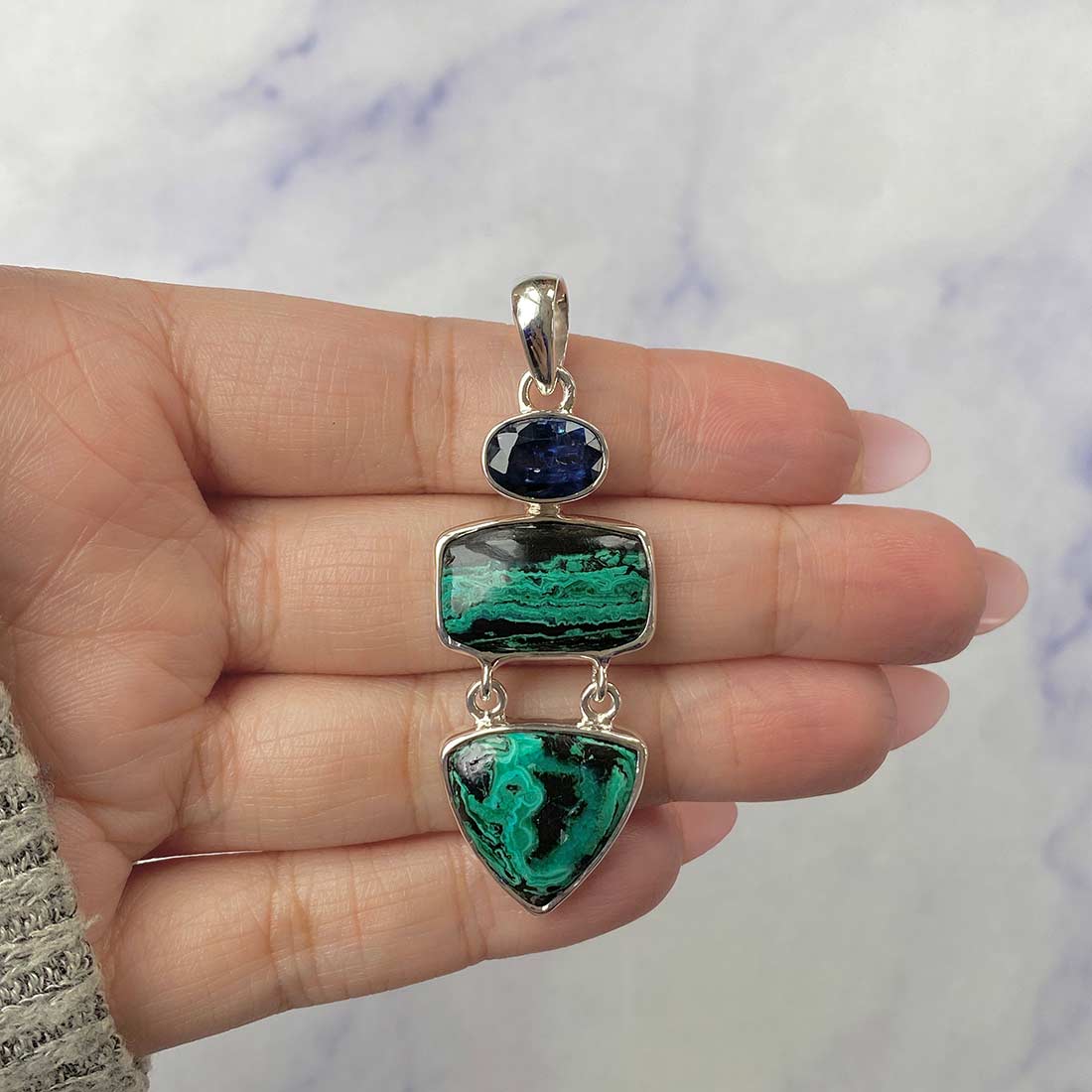 Azurite Malachite Pendant-(AZM-P-33.)