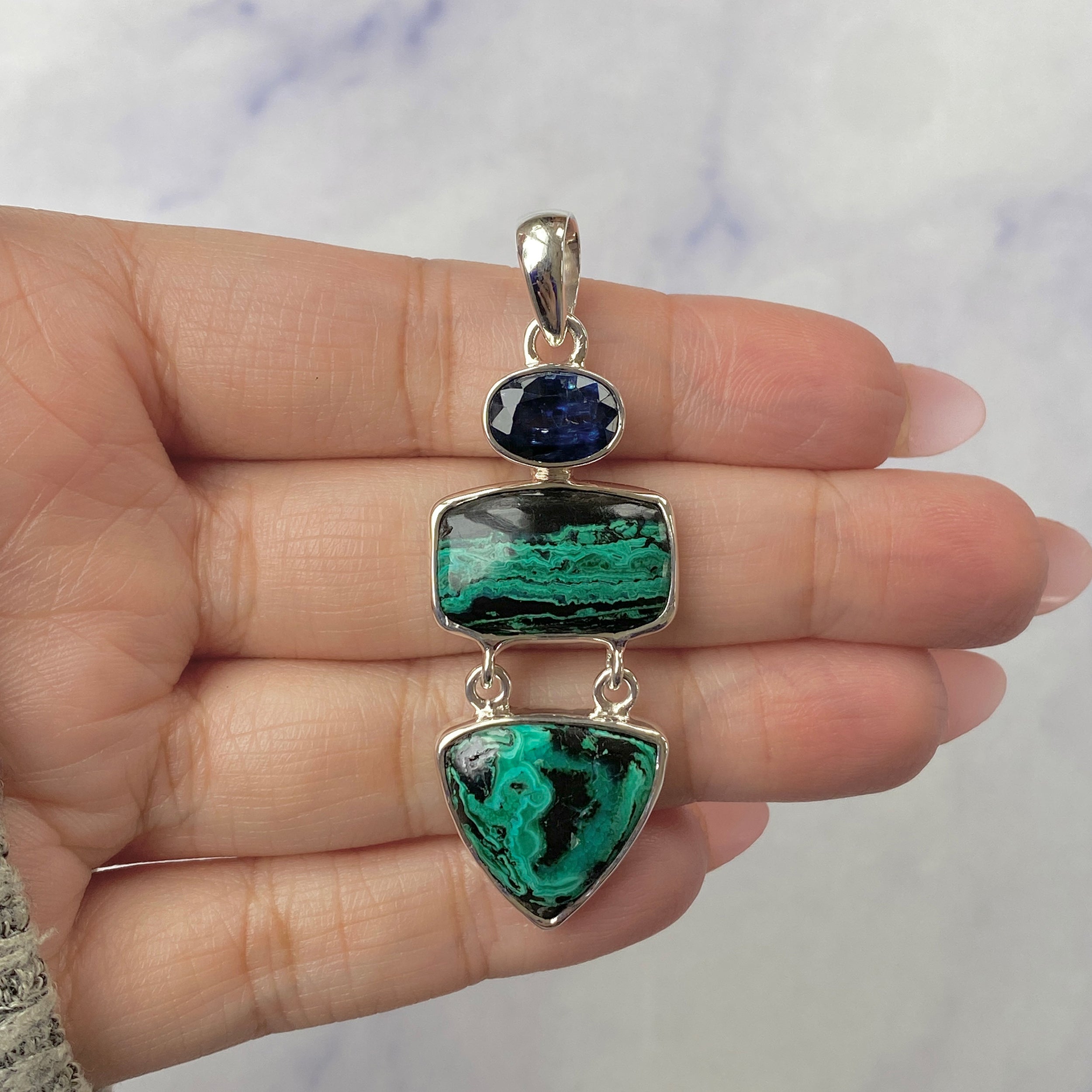 Azurite Malachite Pendant-(AZM-P-33.)