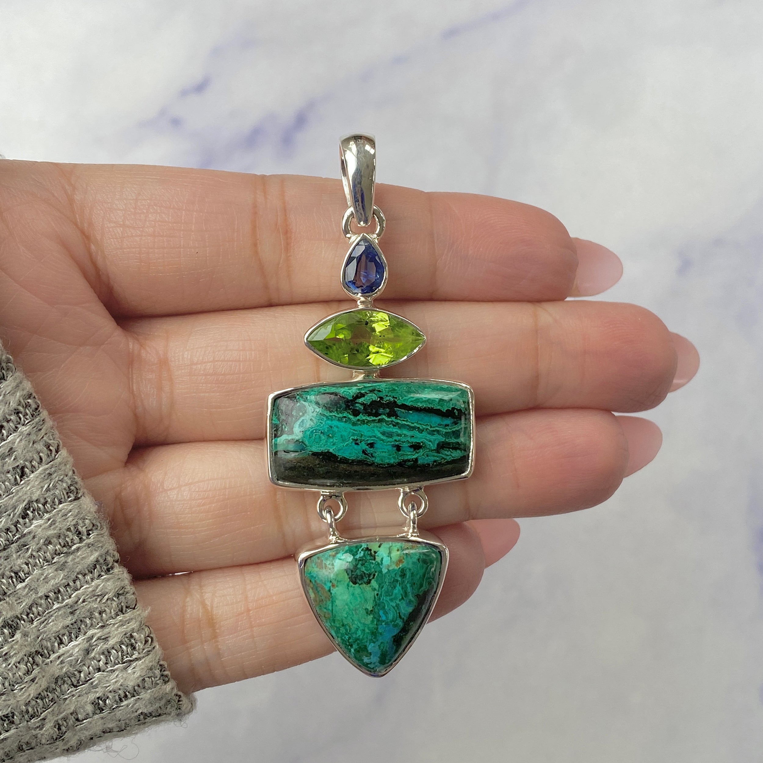 Azurite Malachite Pendant-(AZM-P-34.)