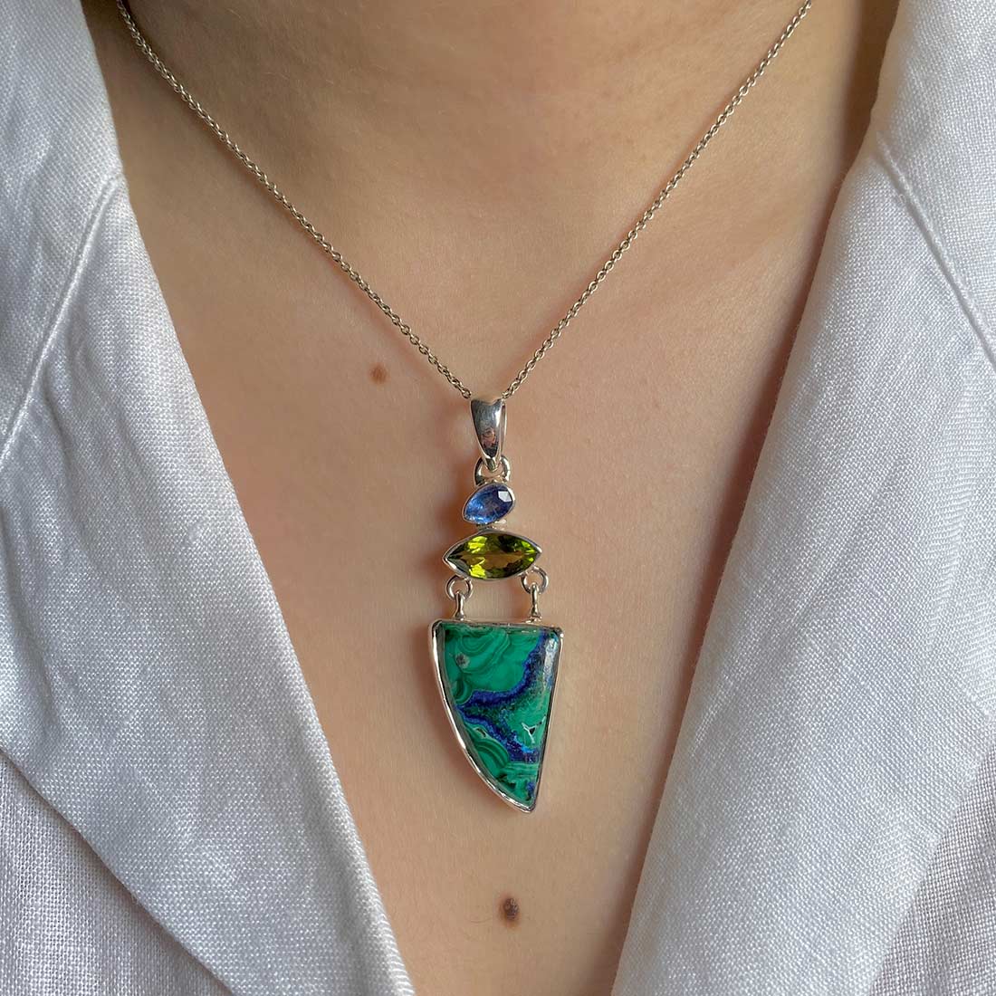 Azurite Malachite Pendant-(AZM-P-35.)
